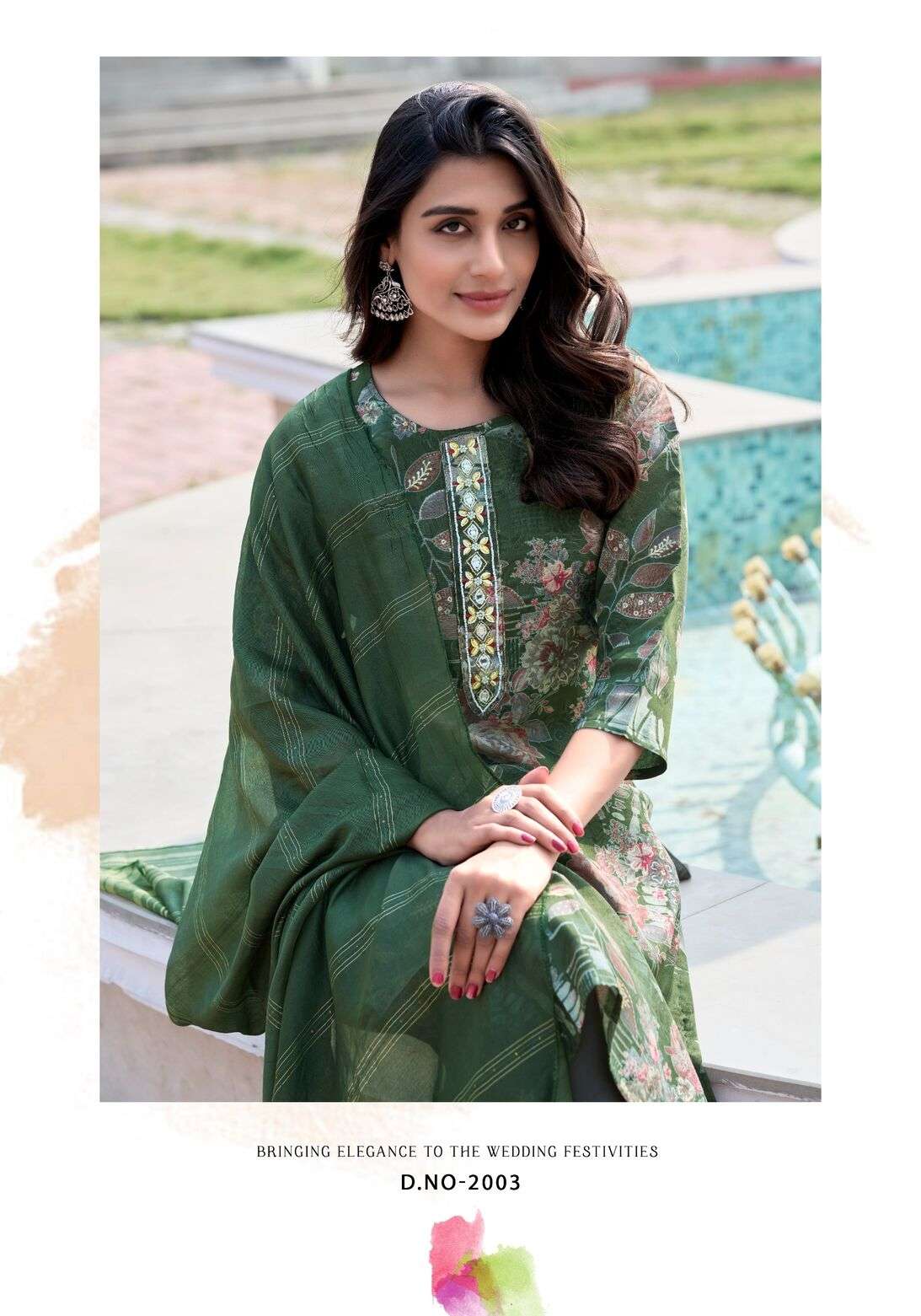 FESTIVAL VOL-2 BY VANSIKA MODAL CHANDERI FANCY KHATI SEQUENCE WORK KURTI PANT WITH  DUPATTA 