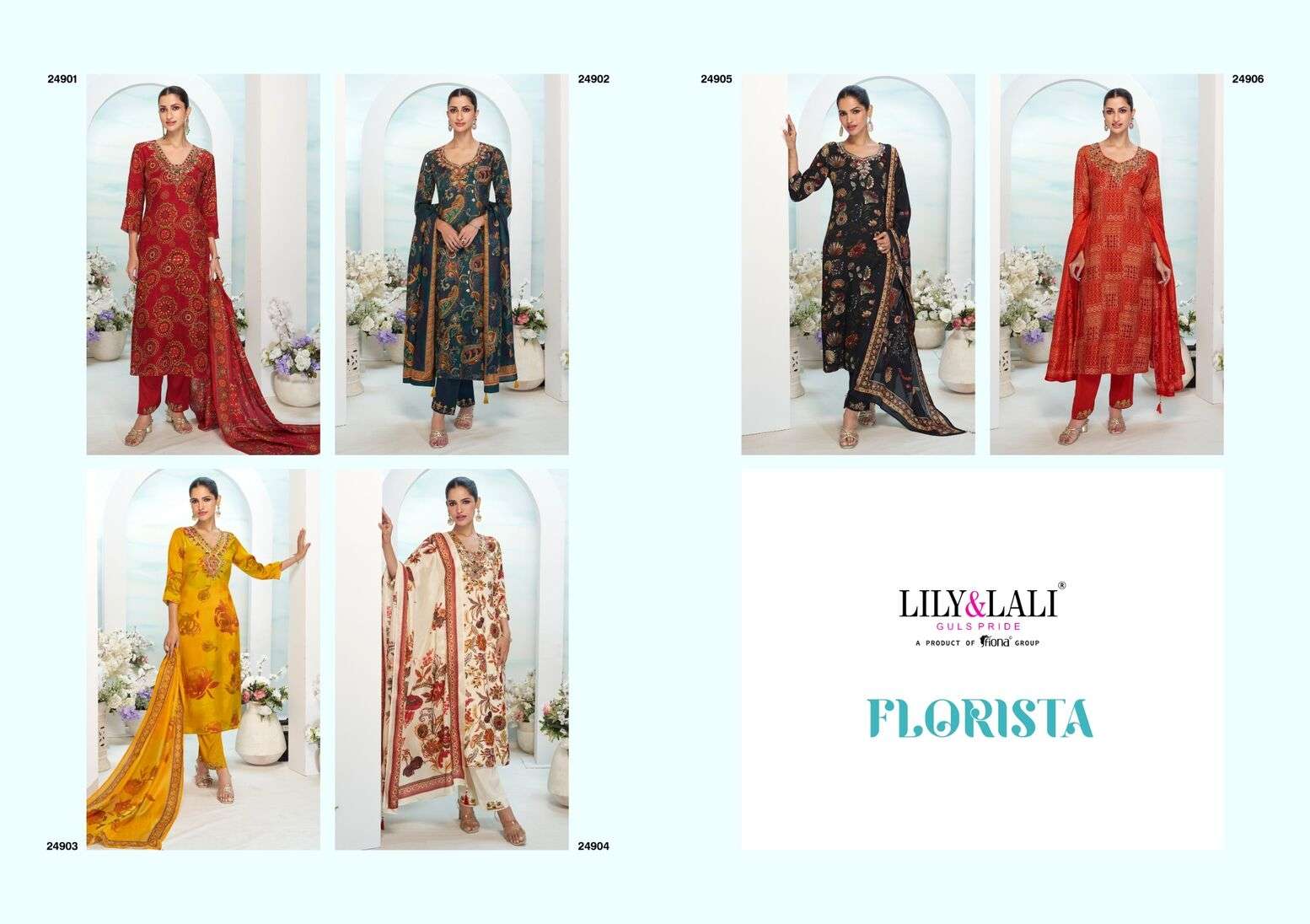 FLORISTA BY LILY & LALI IN NATURAL CREPE WITH LINING AND MIRROR HANDWORK 