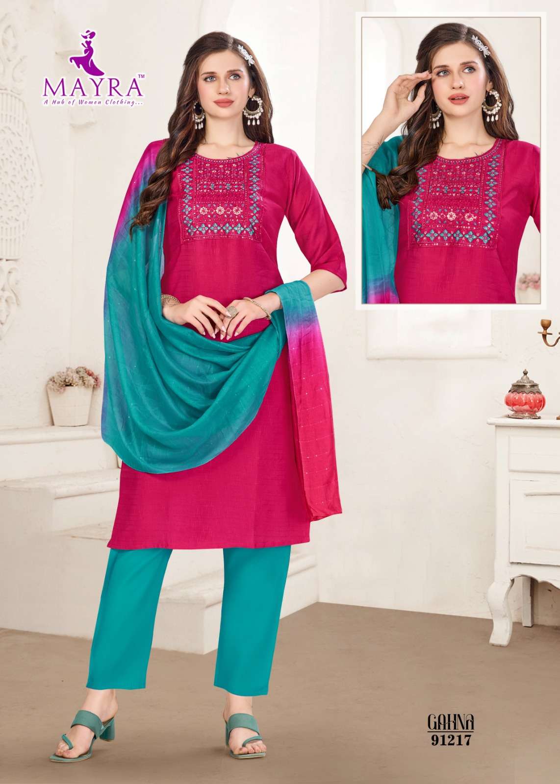 GAHNA BY MAYRA FASHION IN VERTICAN DOBI WITH SEQUENCE EMBROIDERY TABLA WORK