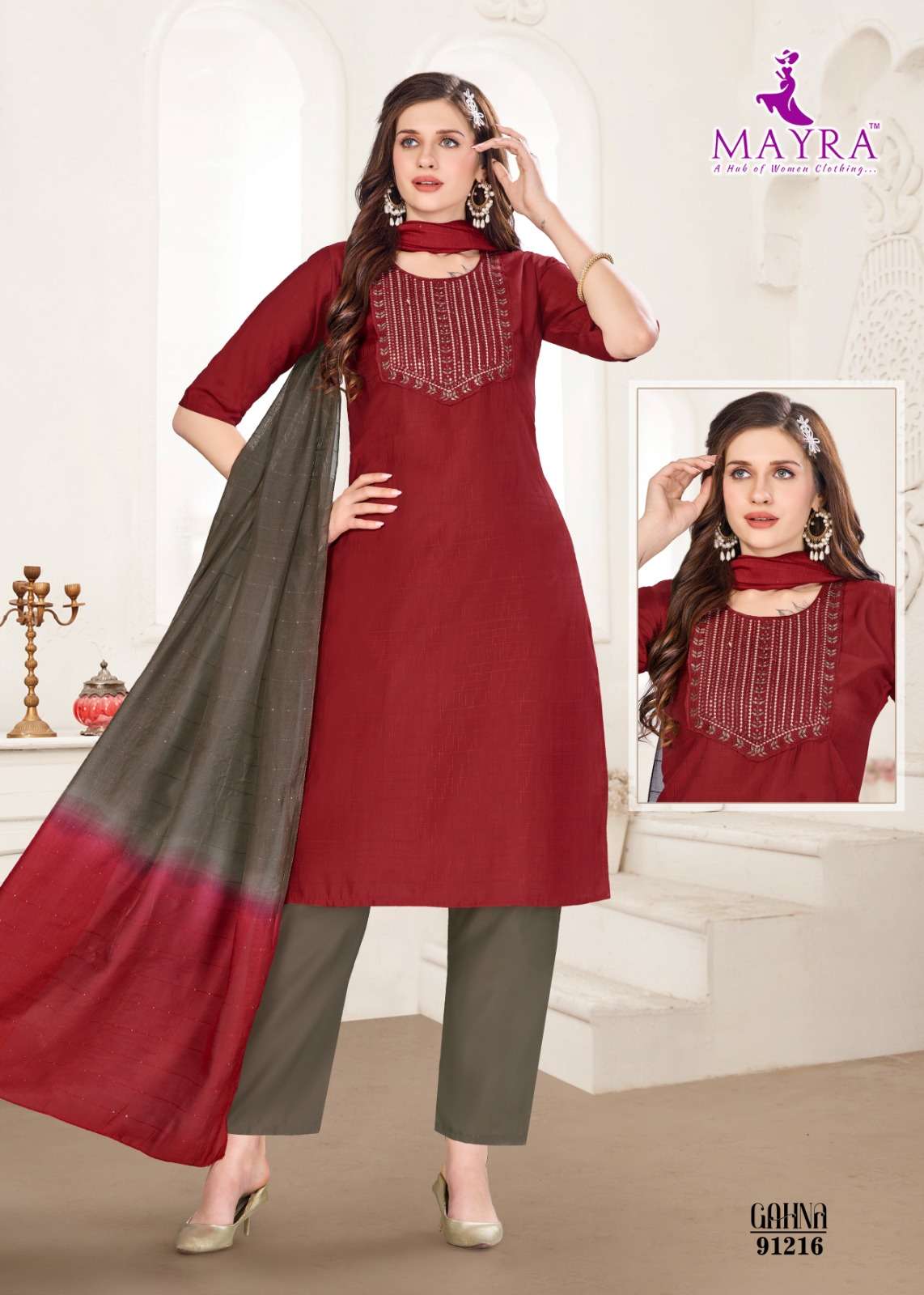 GAHNA BY MAYRA FASHION IN VERTICAN DOBI WITH SEQUENCE EMBROIDERY TABLA WORK