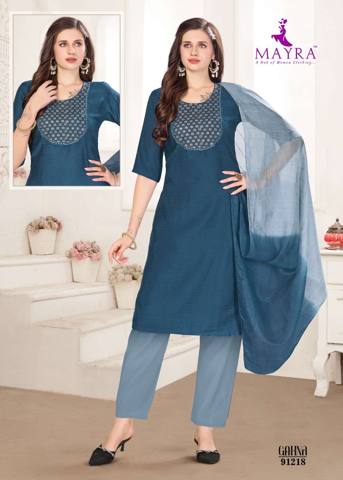 GAHNA BY MAYRA FASHION IN VERTICAN DOBI WITH SEQUENCE EMBROIDERY TABLA WORK