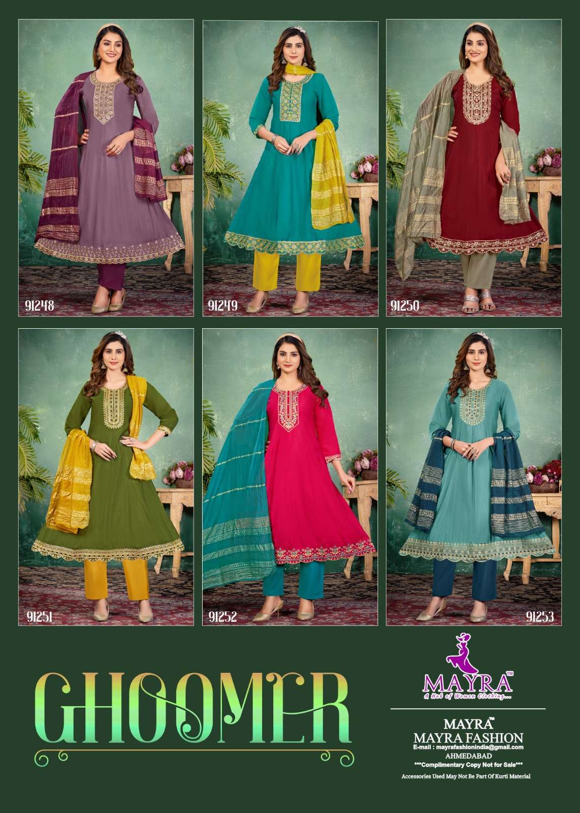 GHOOMER BY MAYRA FASHION IN HEAVY ROMAN SILK WITH SEQUENCE EMBROIDERY GALA WORK 