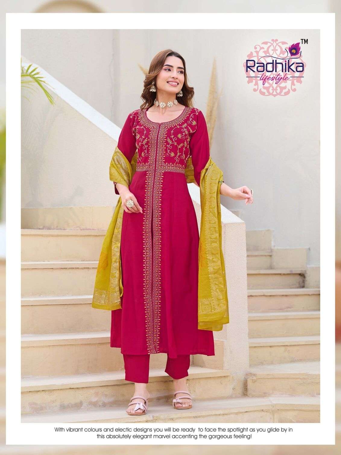 ISHA VOL :- 1 BY RADHIKA LIFE STYLE IN ROMAN SILK WITH EMBROIDERY WORK CENTER CUT PATTERN