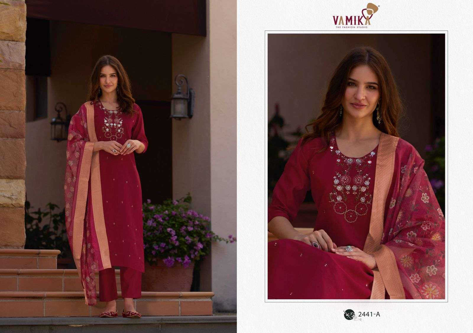 JANNAT VOL-1 BY VAMIKA IN HEAVY VISCOS VERTICAL SILK WITH CHEAP INNER WITH HANDWORK