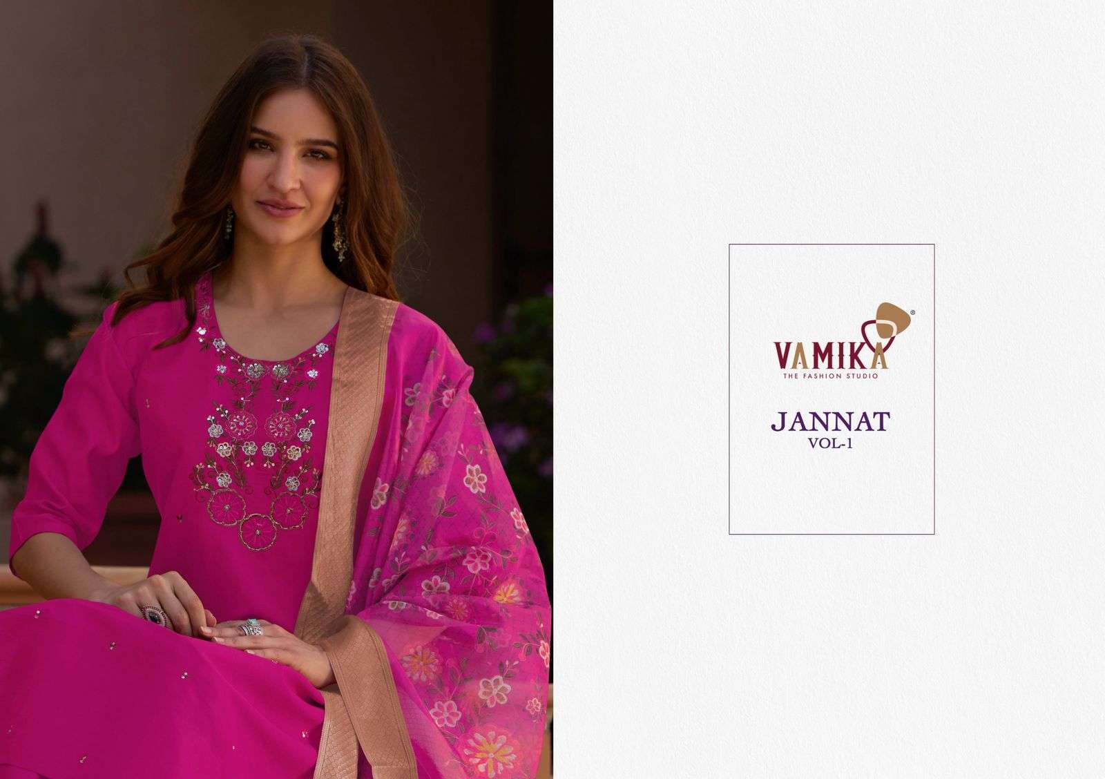 JANNAT VOL-1 BY VAMIKA IN HEAVY VISCOS VERTICAL SILK WITH CHEAP INNER WITH HANDWORK