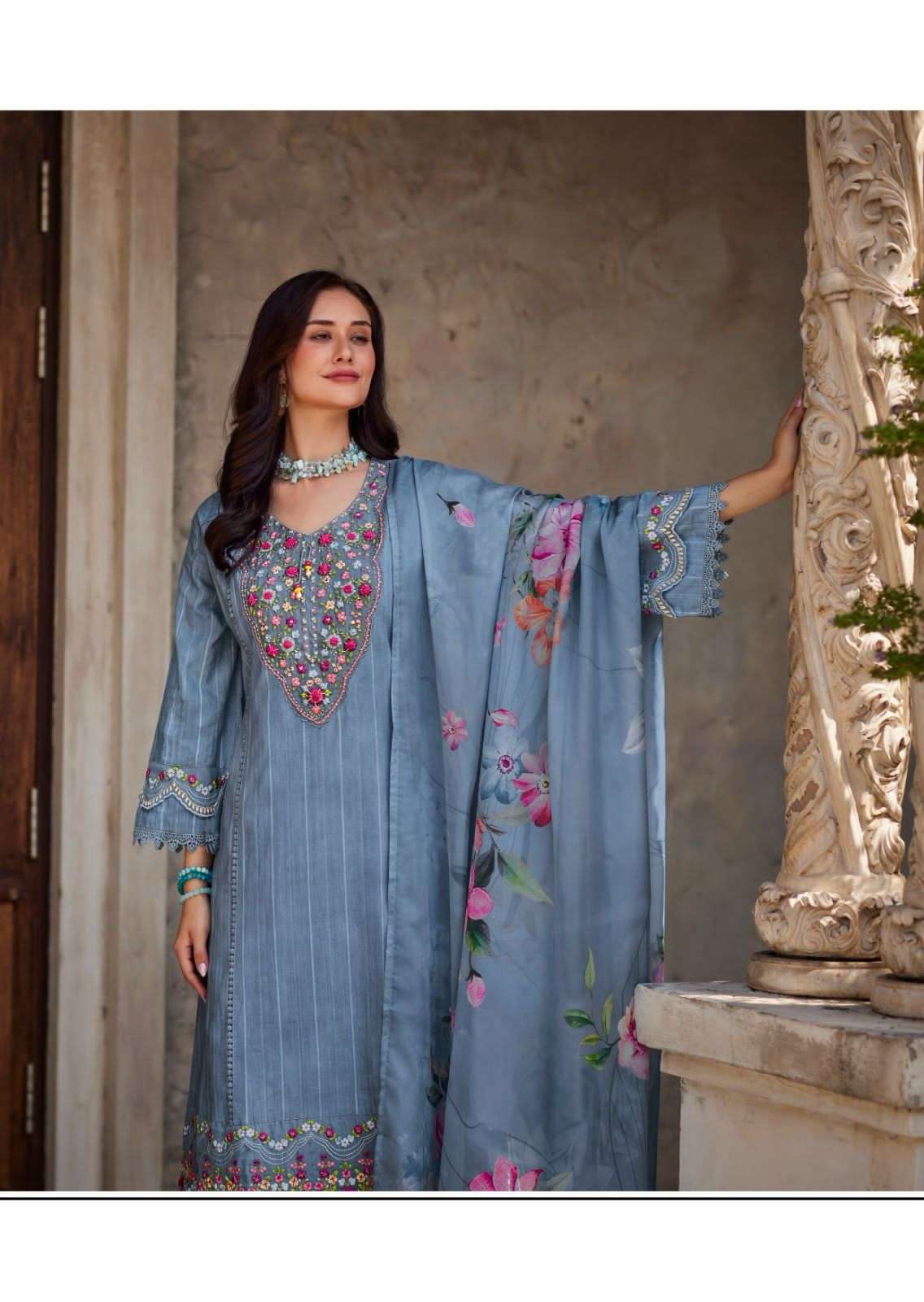 KAIA BY PRM TRENDZ IN PURE COTTON PETTERN WITH DESIGNER EMBROIDERED WORK WITH HANDWORK