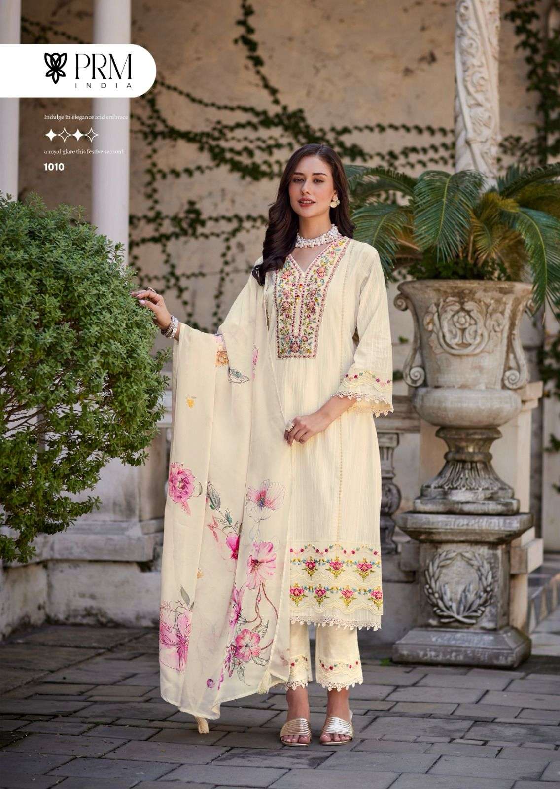 KAIA BY PRM TRENDZ IN PURE COTTON PETTERN WITH DESIGNER EMBROIDERED WORK WITH HANDWORK