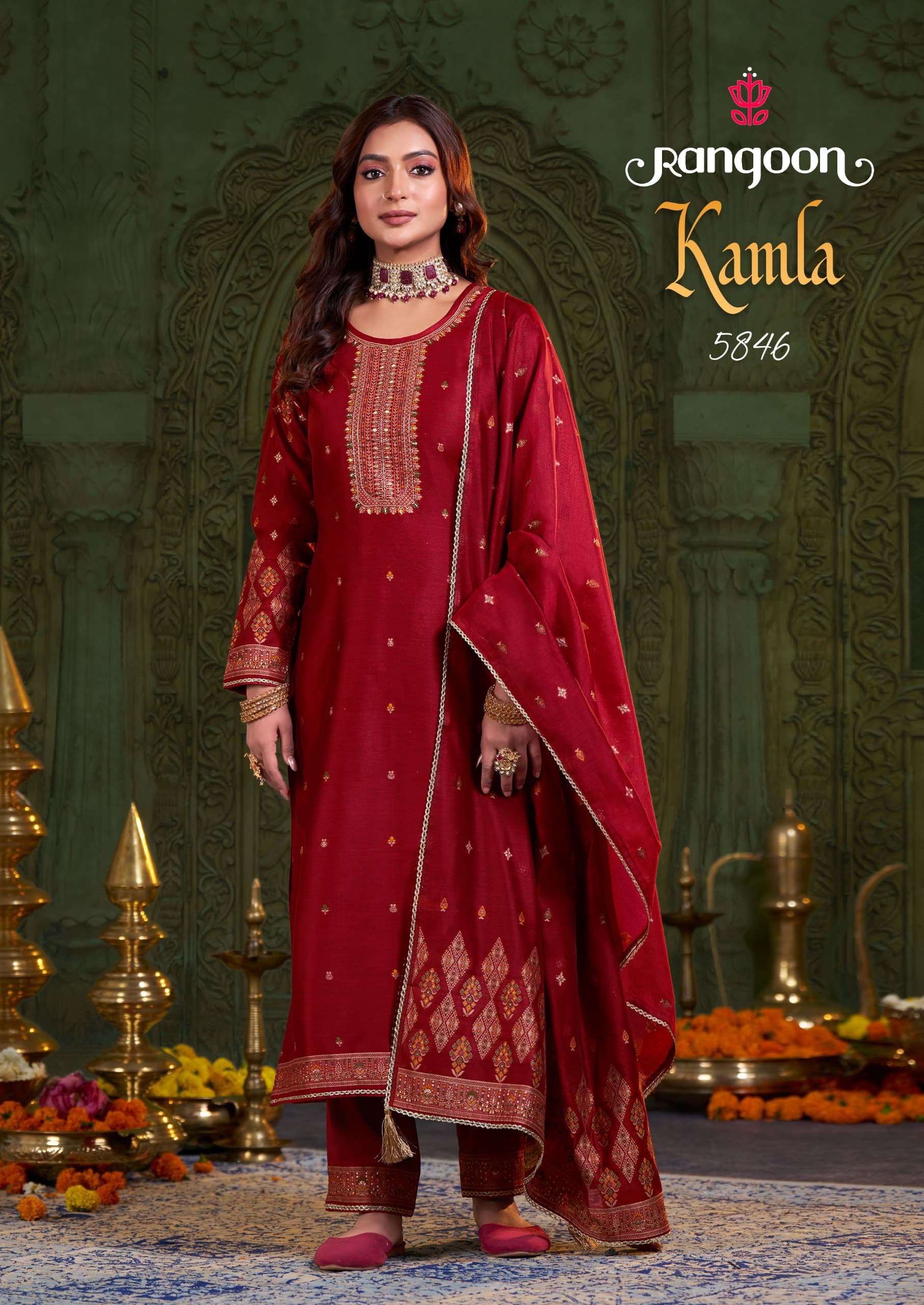KAMLA BY RANGOON IN VISCOSE WITH FANCY JACQUARD HANDWORK