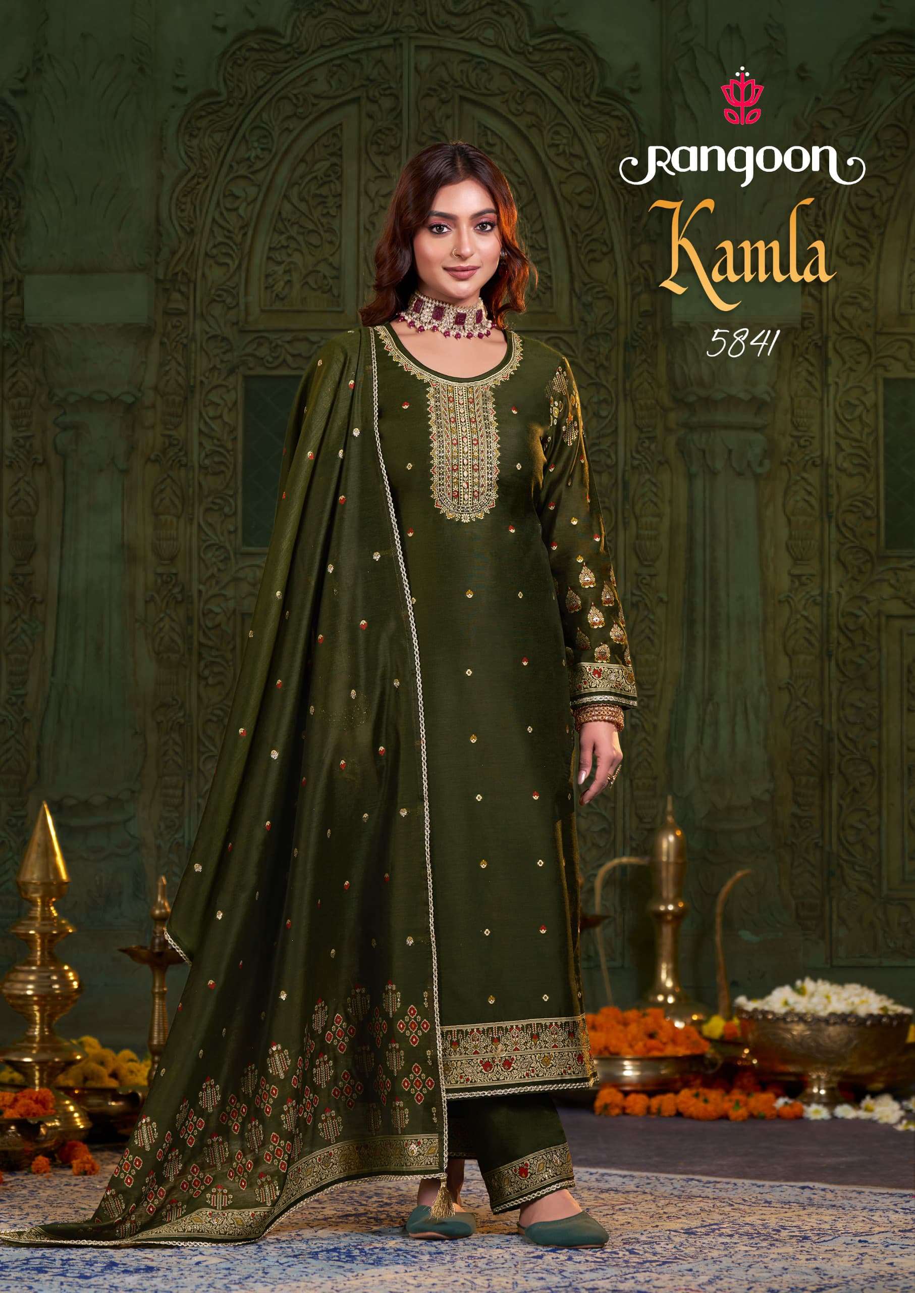 KAMLA BY RANGOON IN VISCOSE WITH FANCY JACQUARD HANDWORK