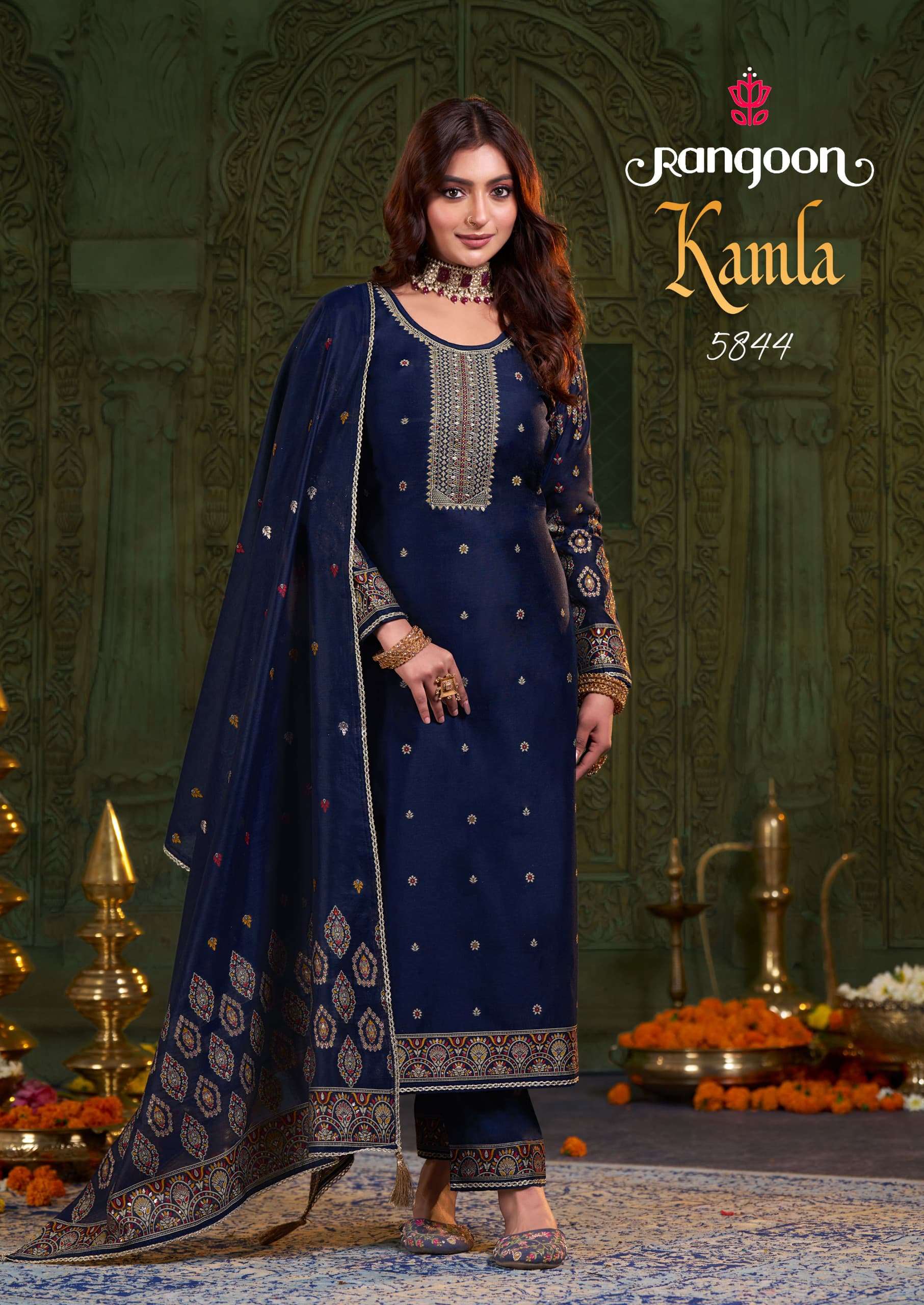 KAMLA BY RANGOON IN VISCOSE WITH FANCY JACQUARD HANDWORK