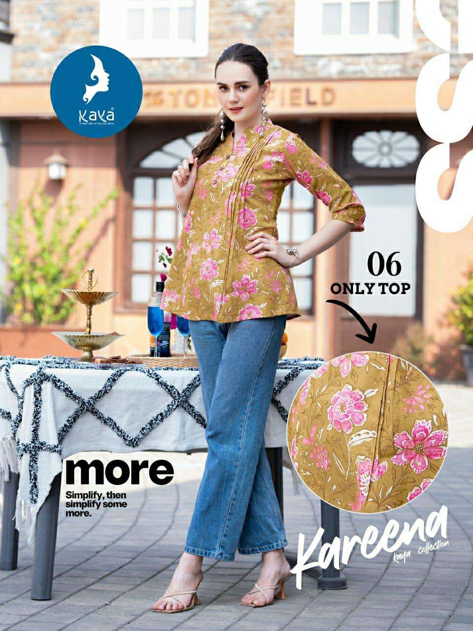 KAREENA BY KAYA KURTI IN COTTON FLEX PRINT ONLY SHORT TOP BEST DESIGNS 