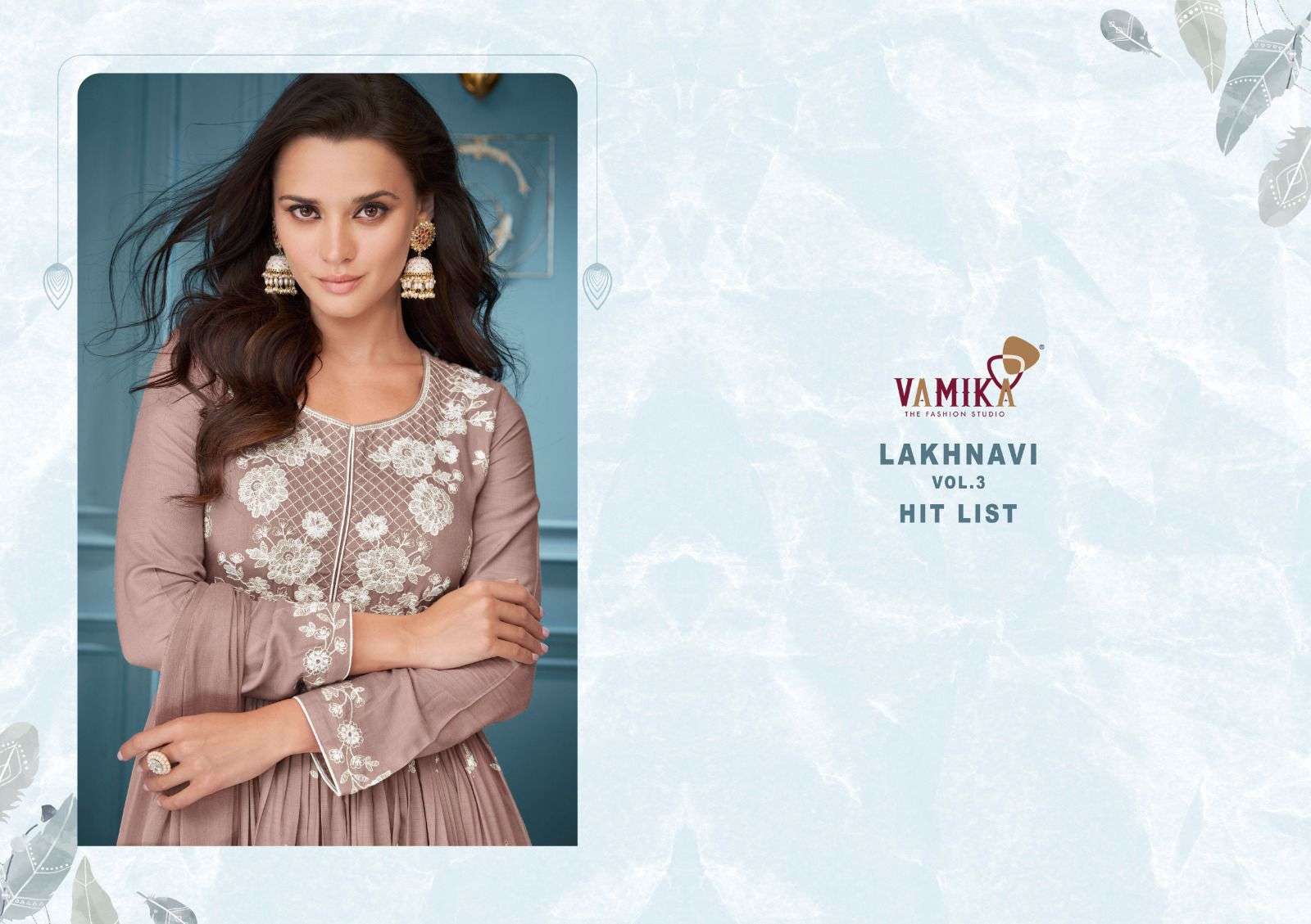 LAKHNAVI VOL-3 HIT LIST BY VAMIKA RAYON EMBROIDERY WHITE THREAD WORK KURTI PLAZO WITH DUPATTA 