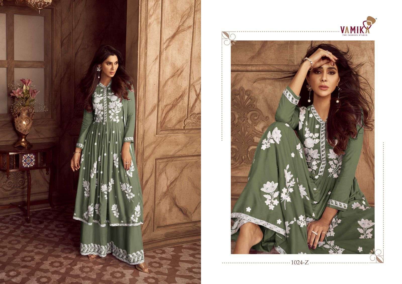 LAKHNAVI VOL:-4 HIT COLOR BY VAMIKA IN HEAVY REYON AND NAZMIN DUPATTA WITH FOUR SIDE LESS