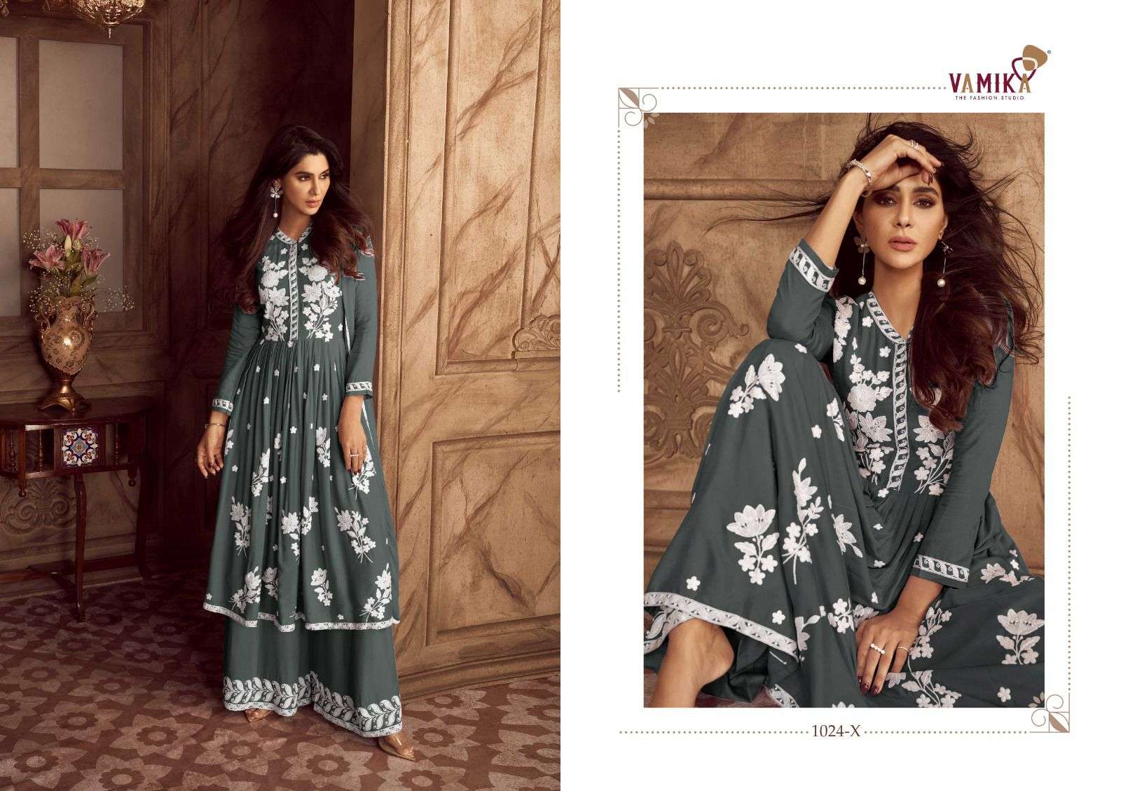 LAKHNAVI VOL:-4 HIT COLOR BY VAMIKA IN HEAVY REYON AND NAZMIN DUPATTA WITH FOUR SIDE LESS