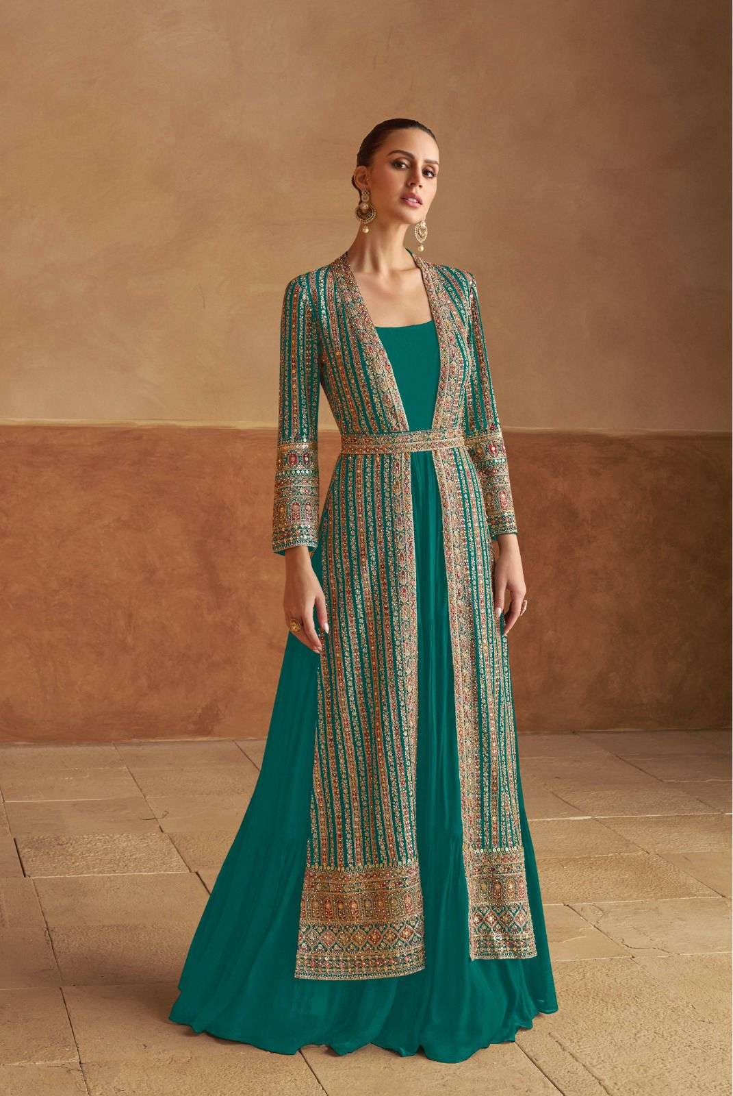 NABIYA BY GULKAYRA DESIGNER IN REAL GEORGETTE EMBROIDERY WITH FREE SIZE STITCHED