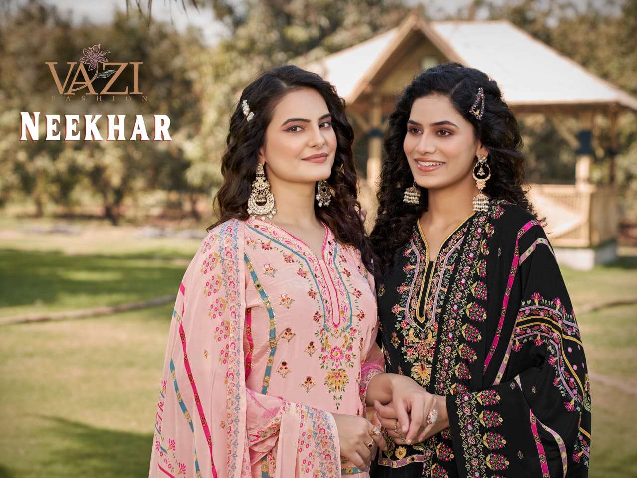 NEEKHAR BY VAZI FASHION IN PURE NATURAL CREP WITH HAND WORK WITH SEPARATE INNER