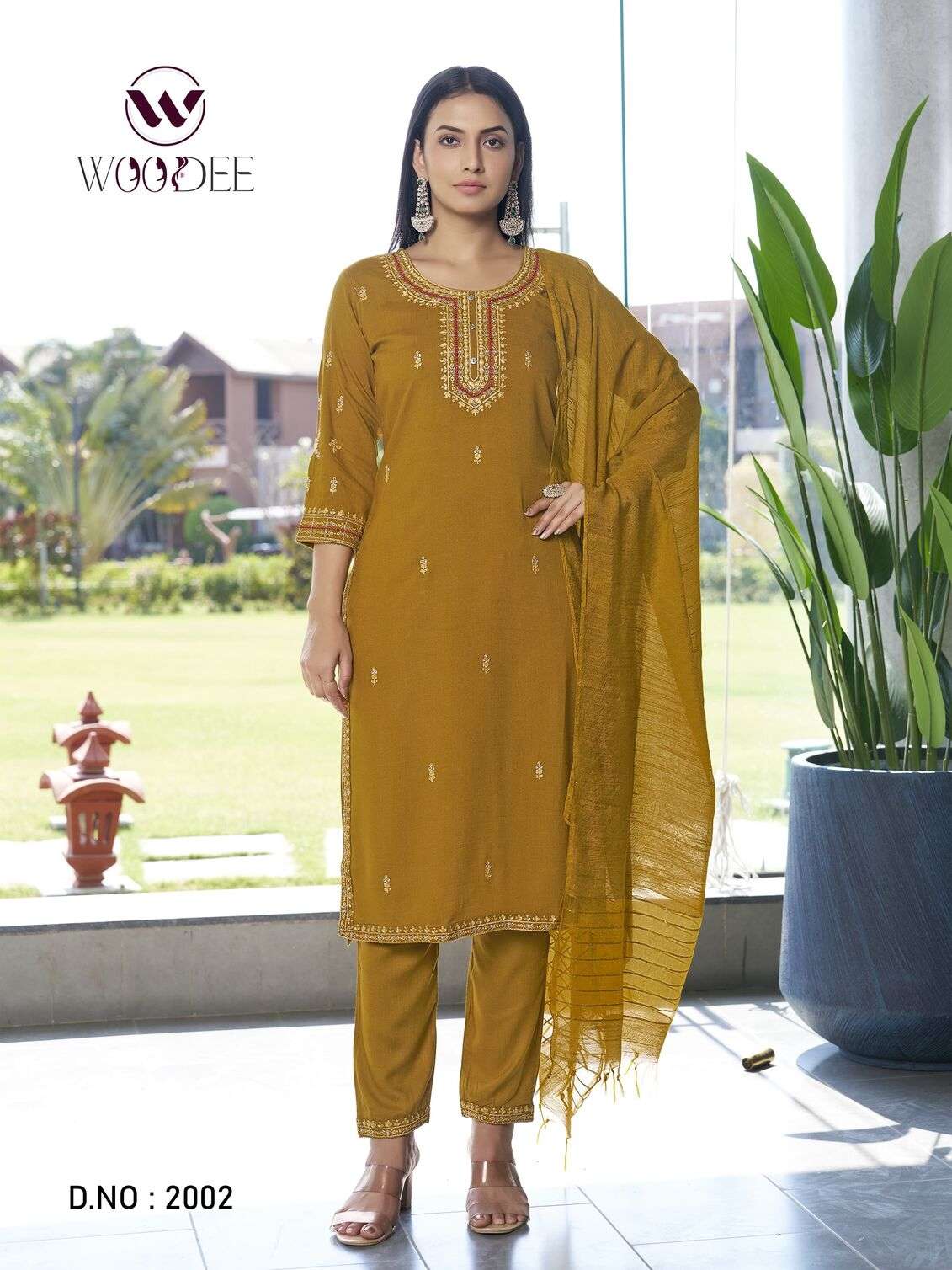 ORRA BY WOODEE IN PREMIUM HEAVY RAYON SLAB WITH THREAD WORK 