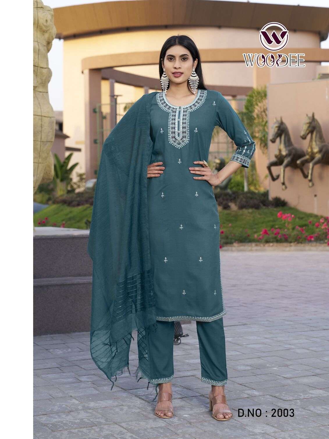 ORRA BY WOODEE IN PREMIUM HEAVY RAYON SLAB WITH THREAD WORK 