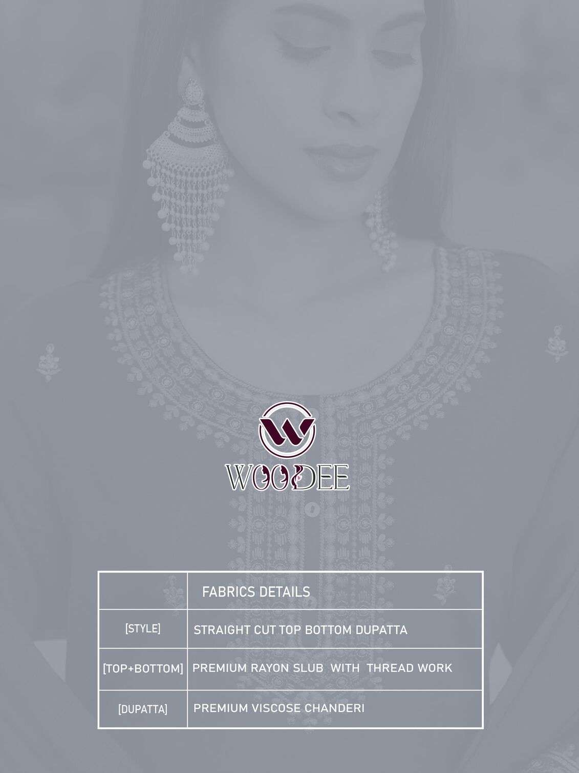 ORRA BY WOODEE IN PREMIUM HEAVY RAYON SLAB WITH THREAD WORK 