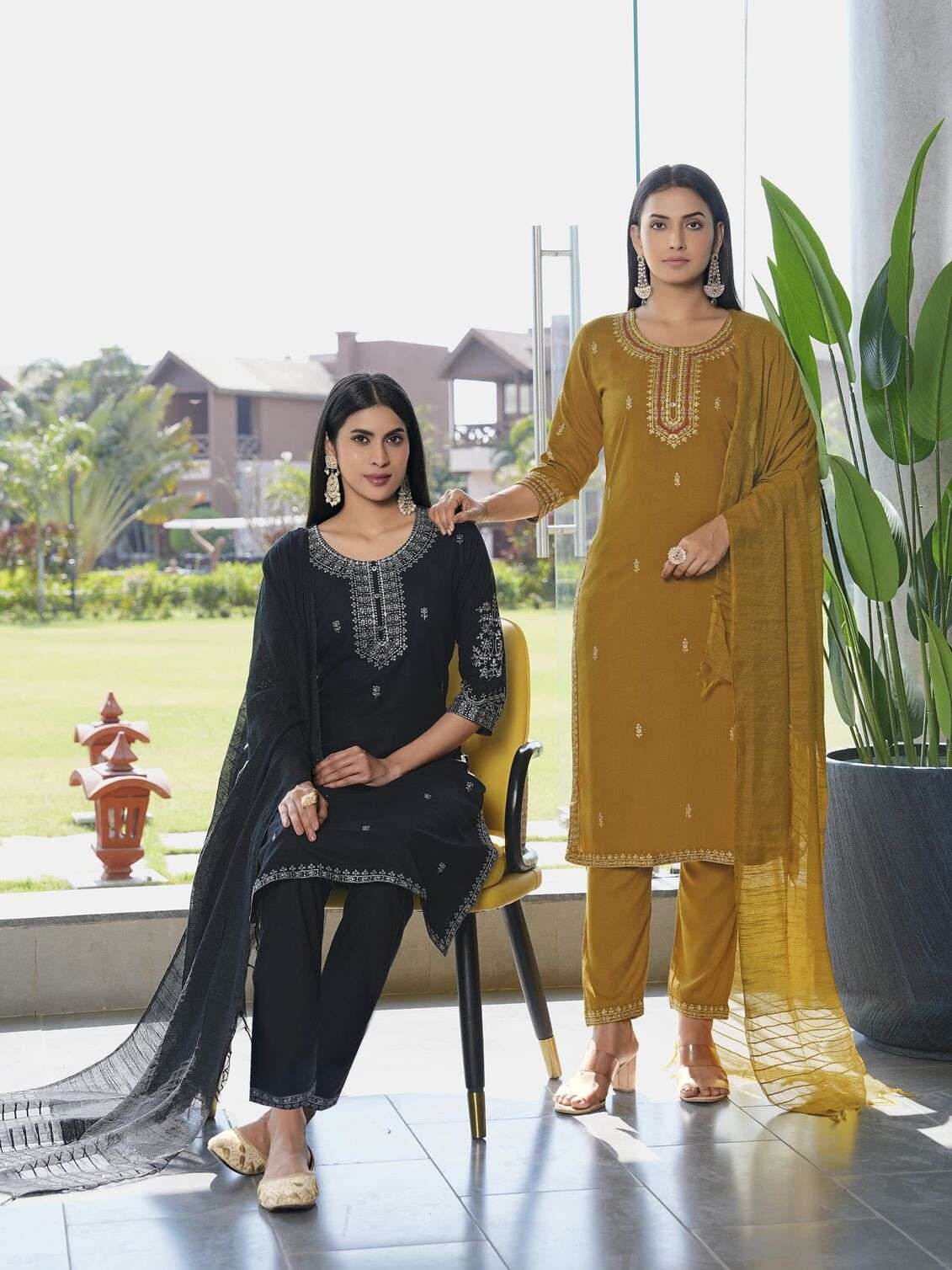 ORRA BY WOODEE IN PREMIUM HEAVY RAYON SLAB WITH THREAD WORK 