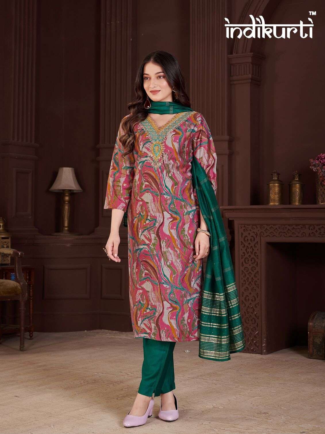 PAYAL VOL-3 BY INDIKURTI IN VERTICAN PRINT WITH FANCY EMBROIDERY WORK