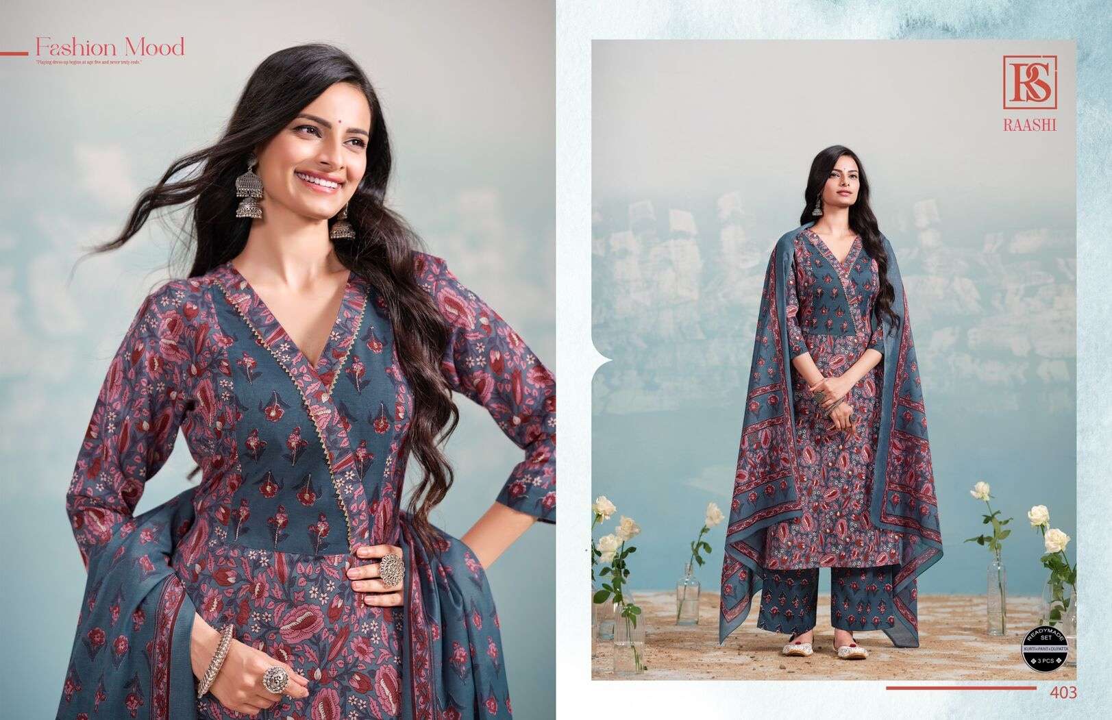 RAASHI BY RANGI SANGI IN COTTON COLLECTION WITH ZARI SEQUENCE HANDWORK KURTI