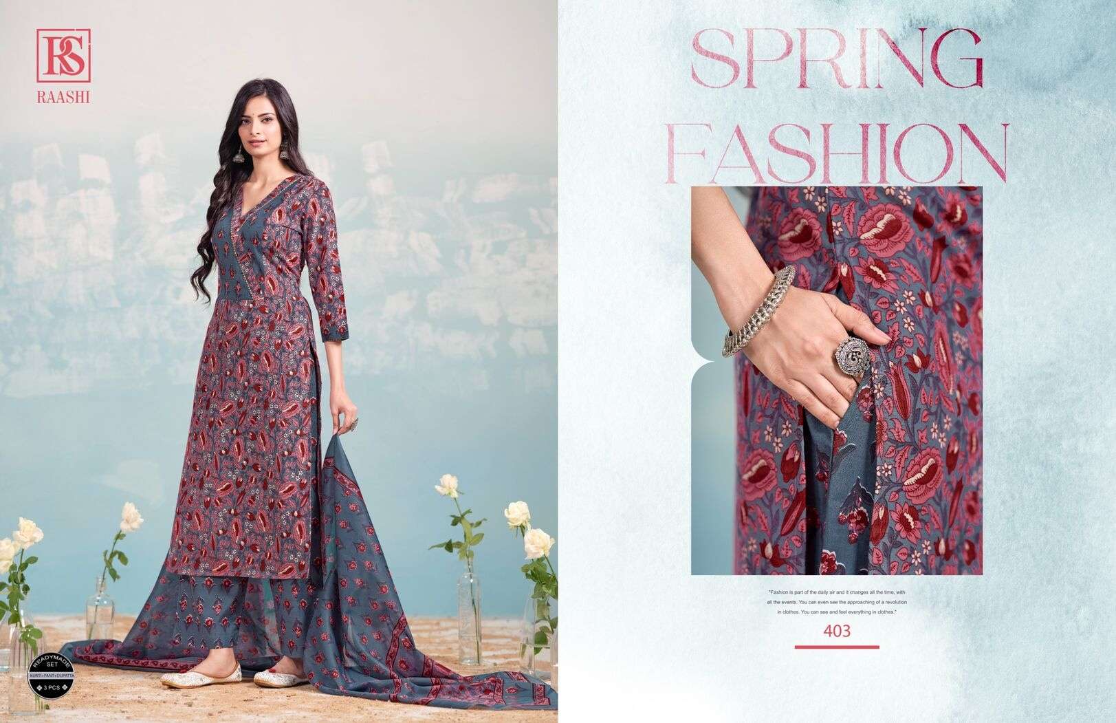 RAASHI BY RANGI SANGI IN COTTON COLLECTION WITH ZARI SEQUENCE HANDWORK KURTI