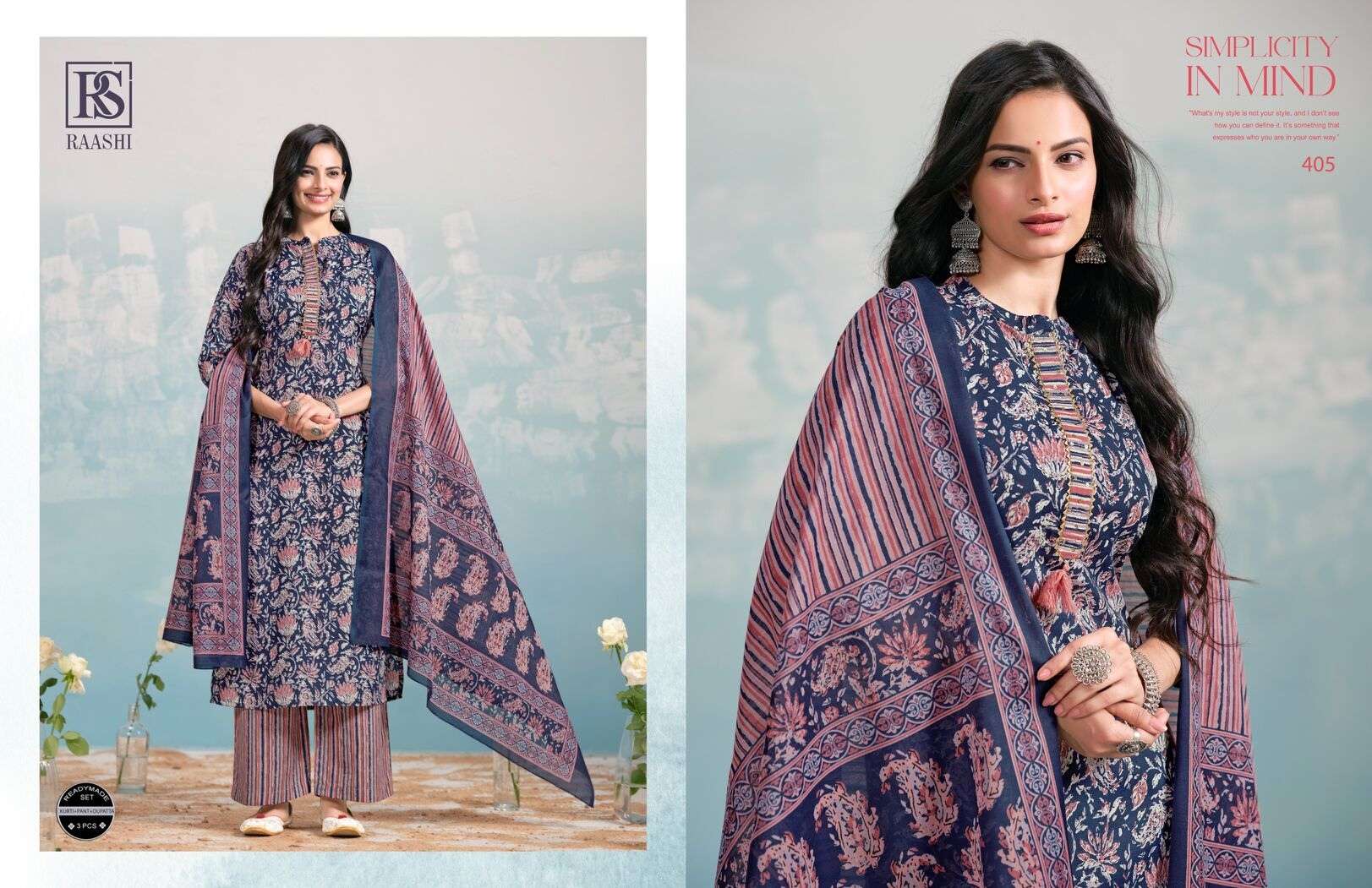 RAASHI BY RANGI SANGI IN COTTON COLLECTION WITH ZARI SEQUENCE HANDWORK KURTI