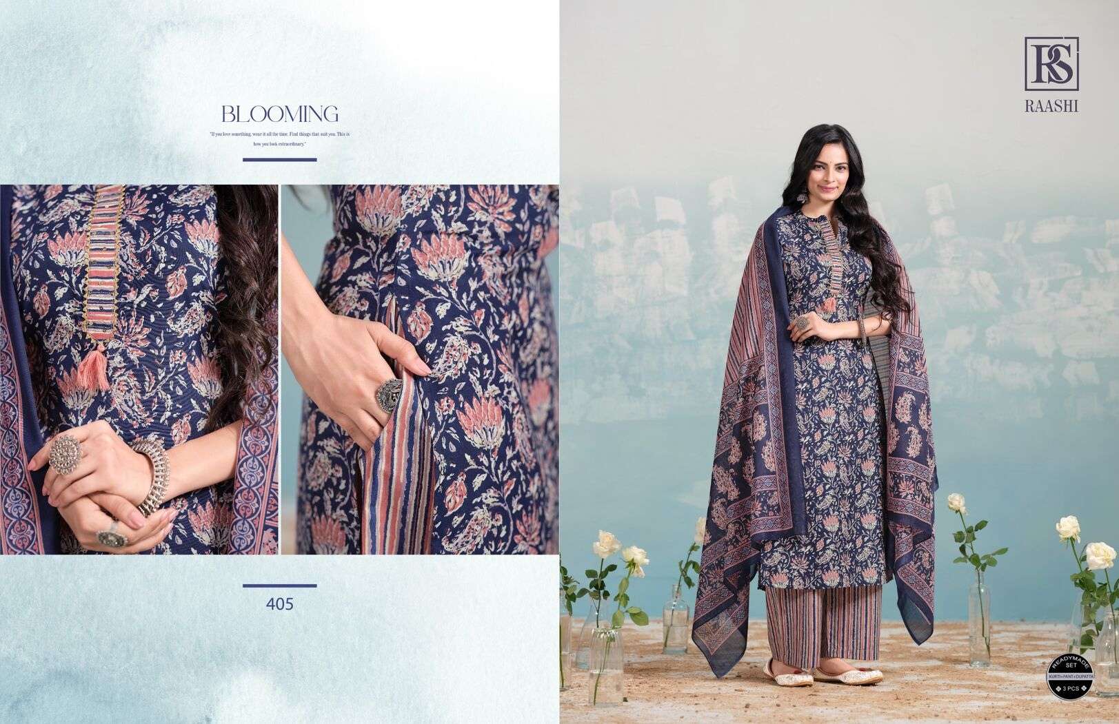 RAASHI BY RANGI SANGI IN COTTON COLLECTION WITH ZARI SEQUENCE HANDWORK KURTI