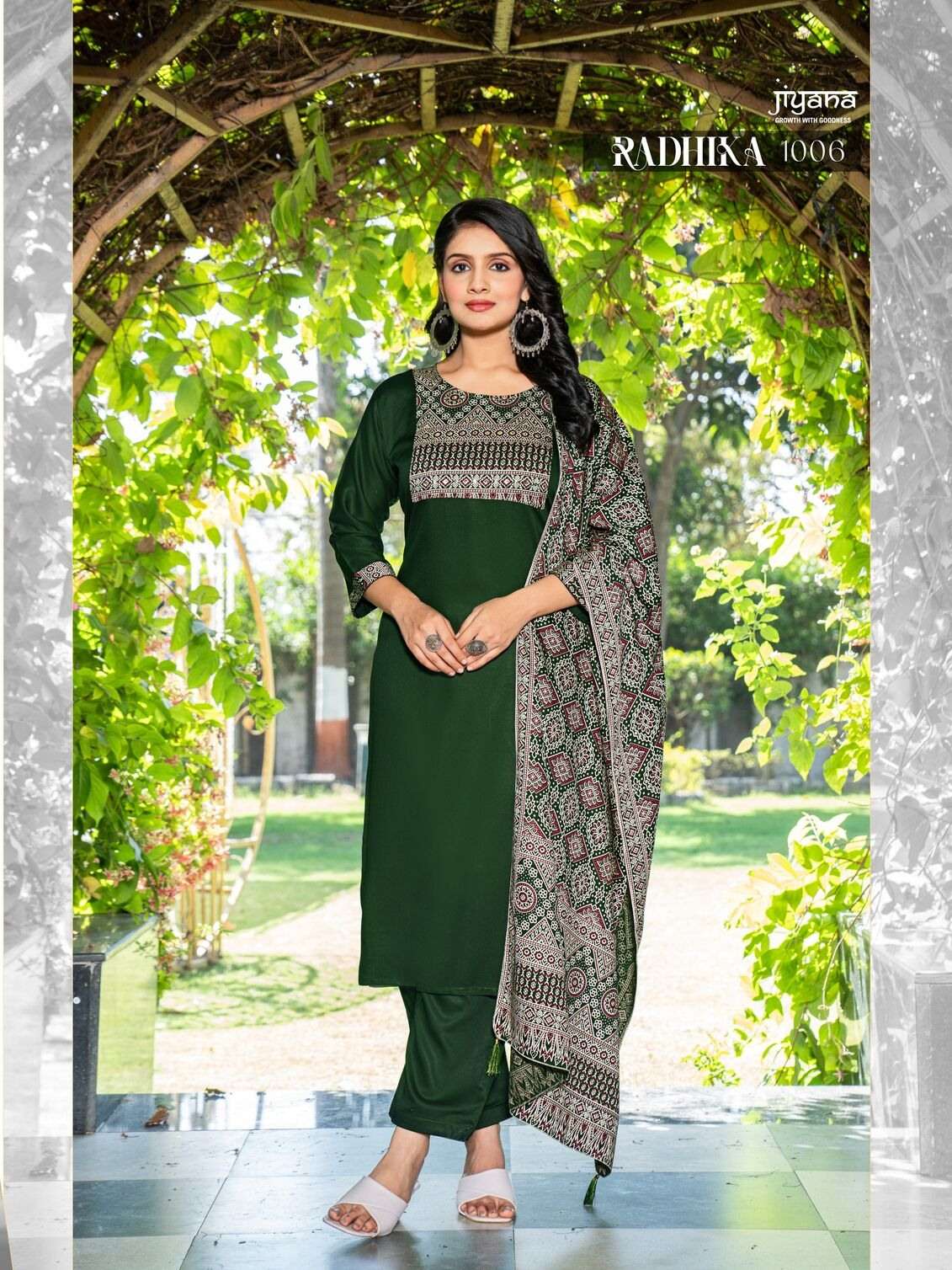 RADHIKA BY KAYA KURTI IN GAJJI SILK FABRIC WITH KAATHA WORK AND HEAVY DUPPATA 