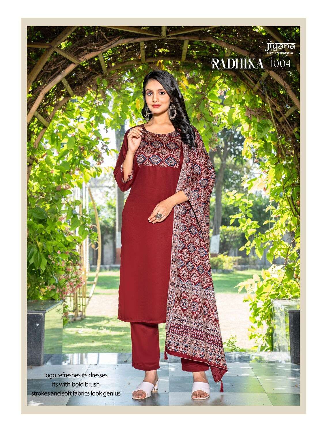 RADHIKA BY KAYA KURTI IN GAJJI SILK FABRIC WITH KAATHA WORK AND HEAVY DUPPATA 