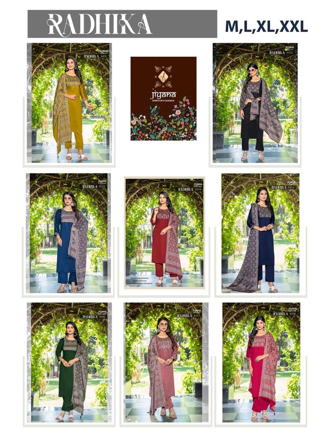 RADHIKA BY KAYA KURTI IN GAJJI SILK FABRIC WITH KAATHA WORK AND HEAVY DUPPATA 