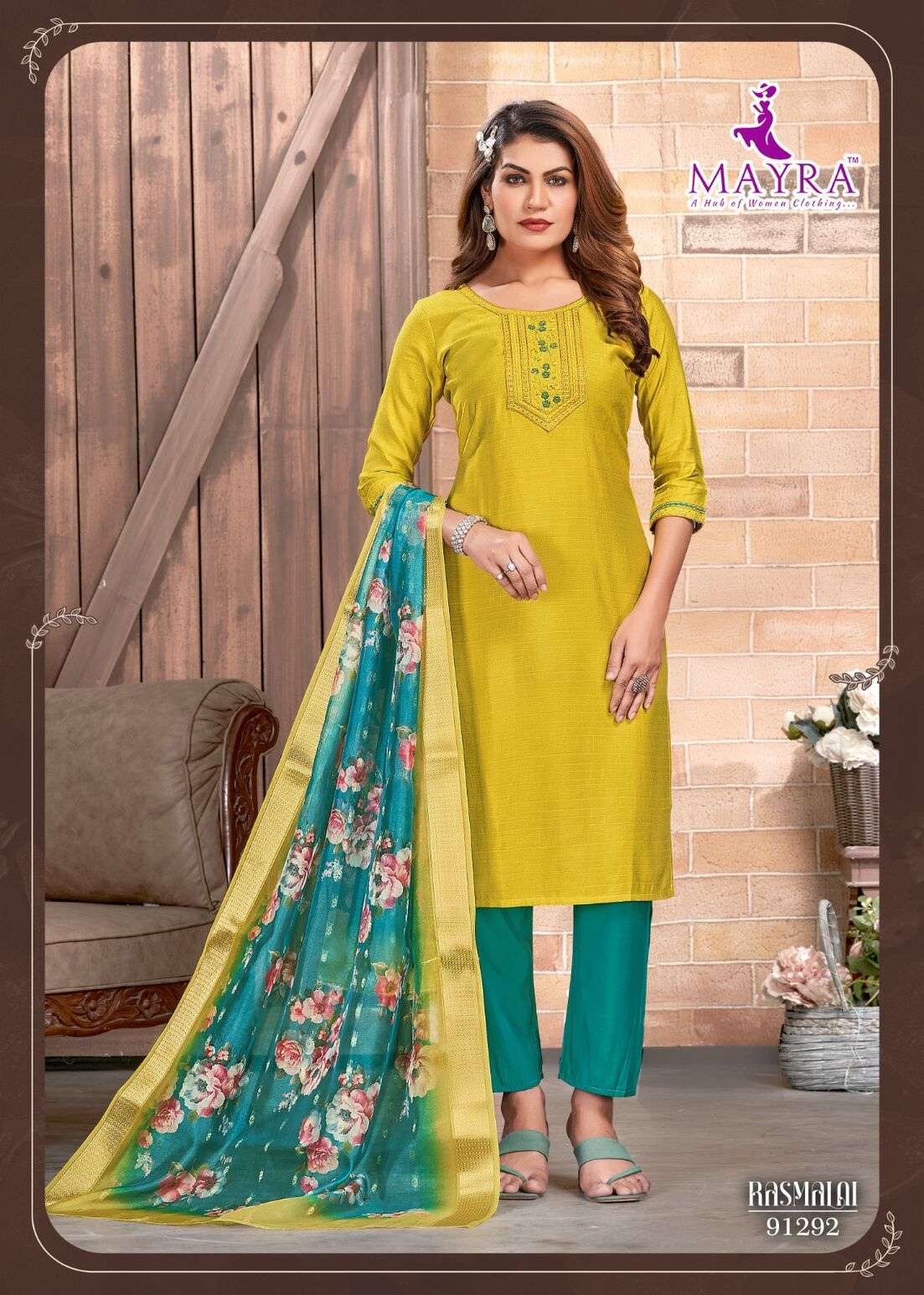 RASHMALI BY MAYRA FASHION IN DOBY WITH SEQUENCE EMBROIDERY WORK WITH STICHING PATTERN