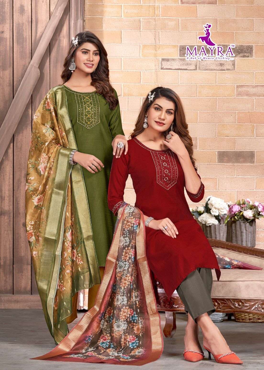 RASHMALI BY MAYRA FASHION IN DOBY WITH SEQUENCE EMBROIDERY WORK WITH STICHING PATTERN