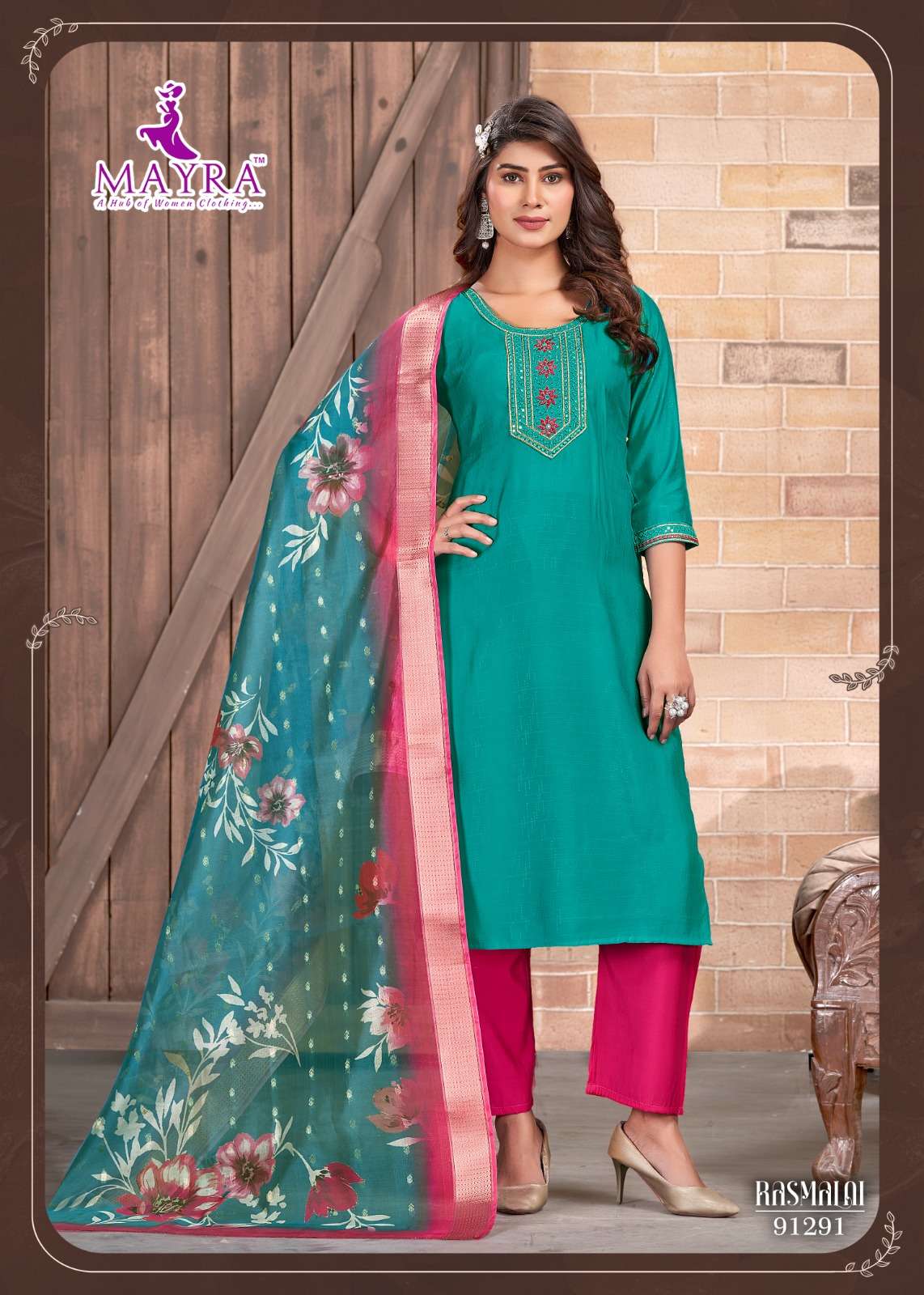 RASHMALI BY MAYRA FASHION IN DOBY WITH SEQUENCE EMBROIDERY WORK WITH STICHING PATTERN