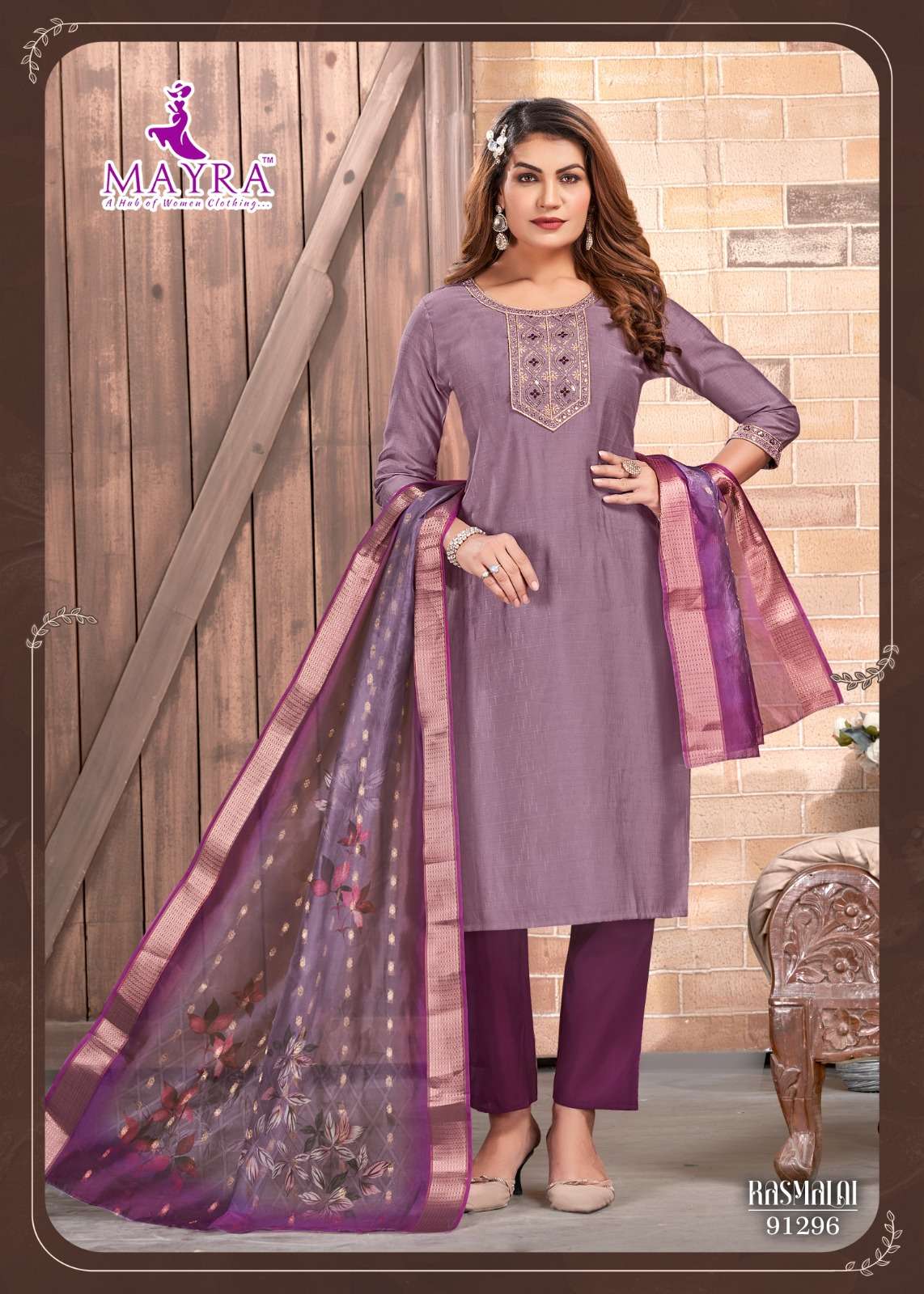 RASHMALI BY MAYRA FASHION IN DOBY WITH SEQUENCE EMBROIDERY WORK WITH STICHING PATTERN