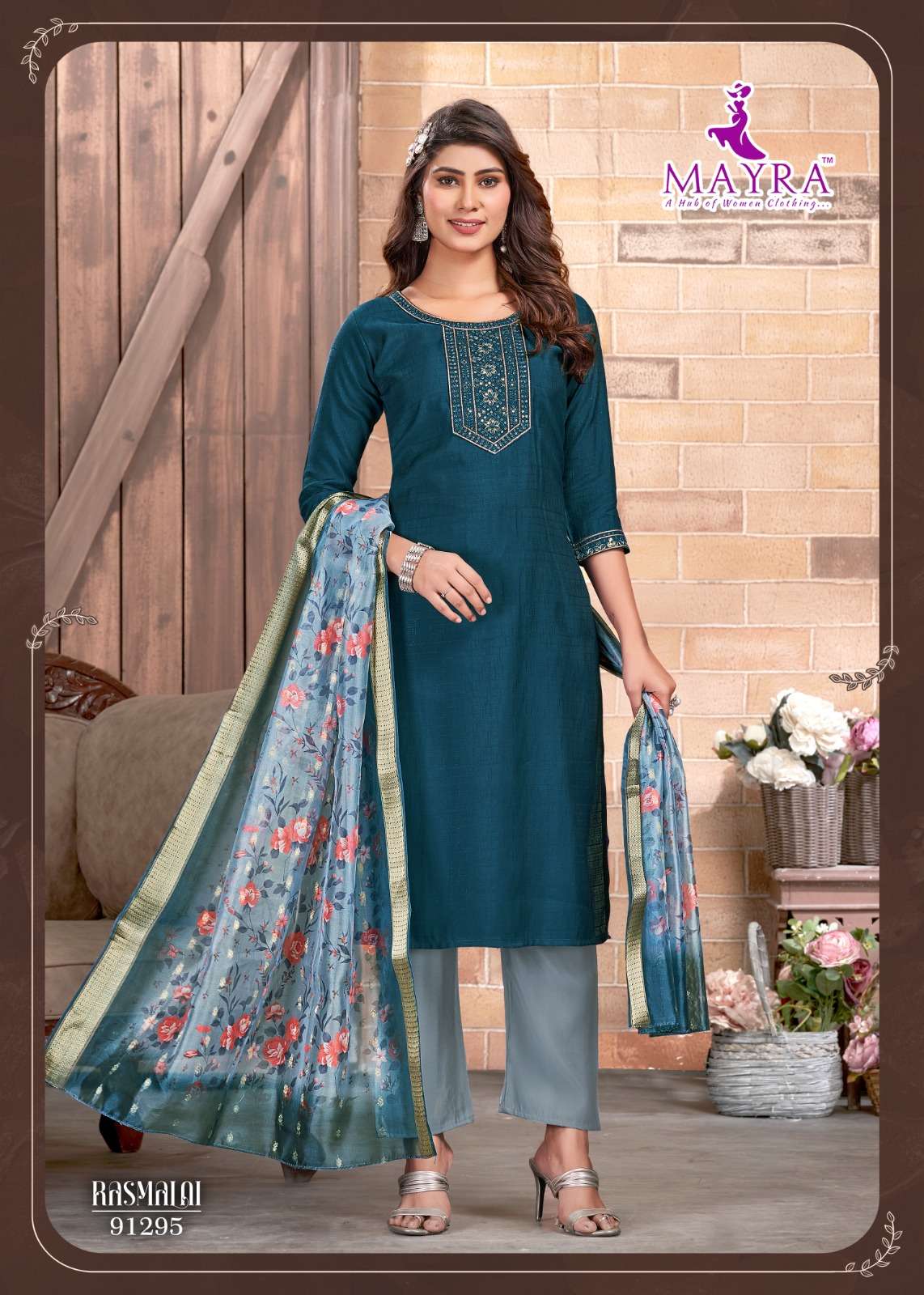 RASHMALI BY MAYRA FASHION IN DOBY WITH SEQUENCE EMBROIDERY WORK WITH STICHING PATTERN