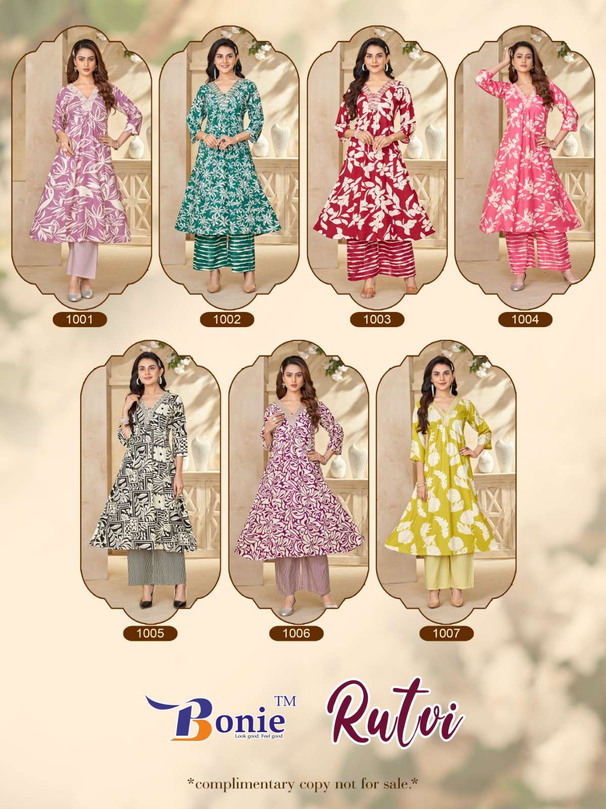 RUTVI VOL 1 BY BONIE BRAND IN LIVA PRINTS KURTI PLAZZO WITH EMBROIDERY WORK IN TOP