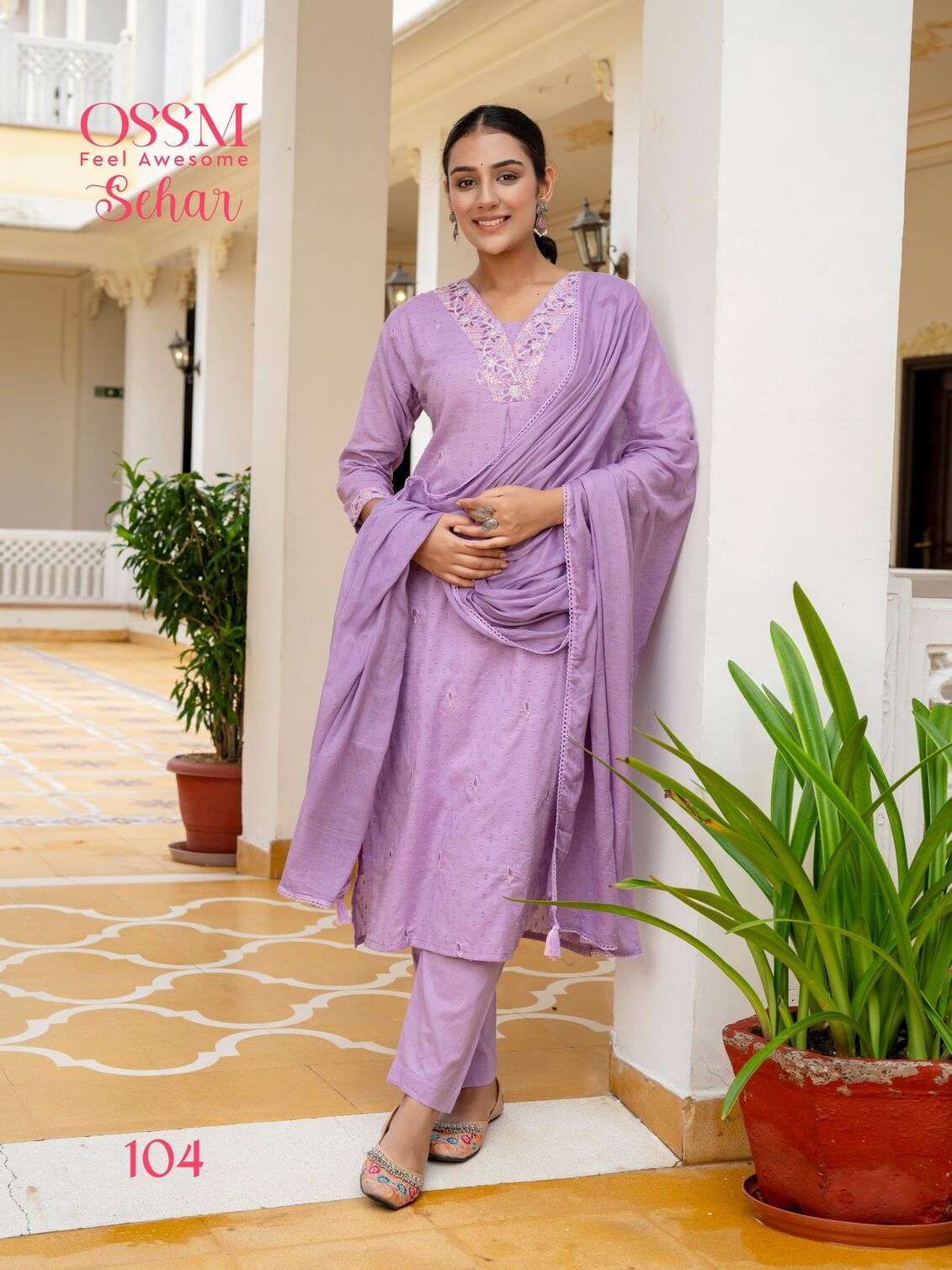 SEHAR BY OSSM IN PURE COTTON JACQUARD DOBBY WITH HEAVY EMBROIDERY SUMMER COLLECTION