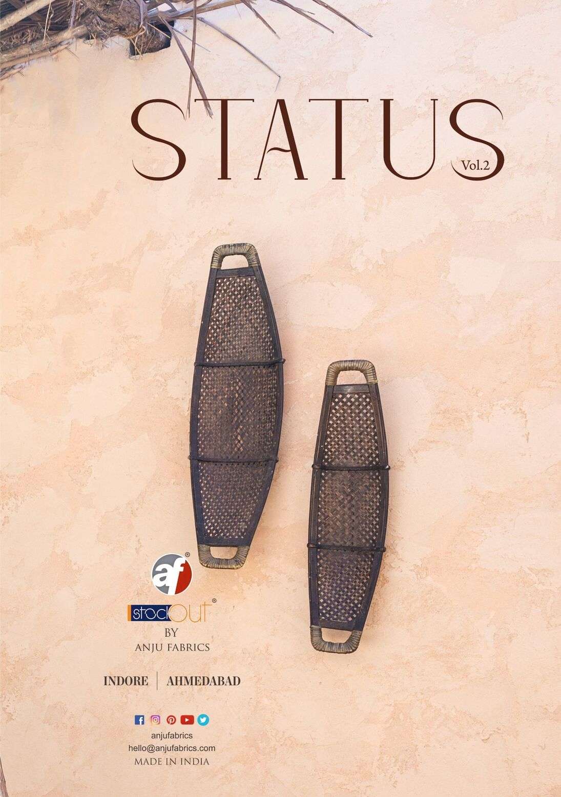 STATUS VOL-2 BY ANJU FABRICS IN KOTA CHECKS WITH PURE HAND WORK DESIGNER TWO PIECE