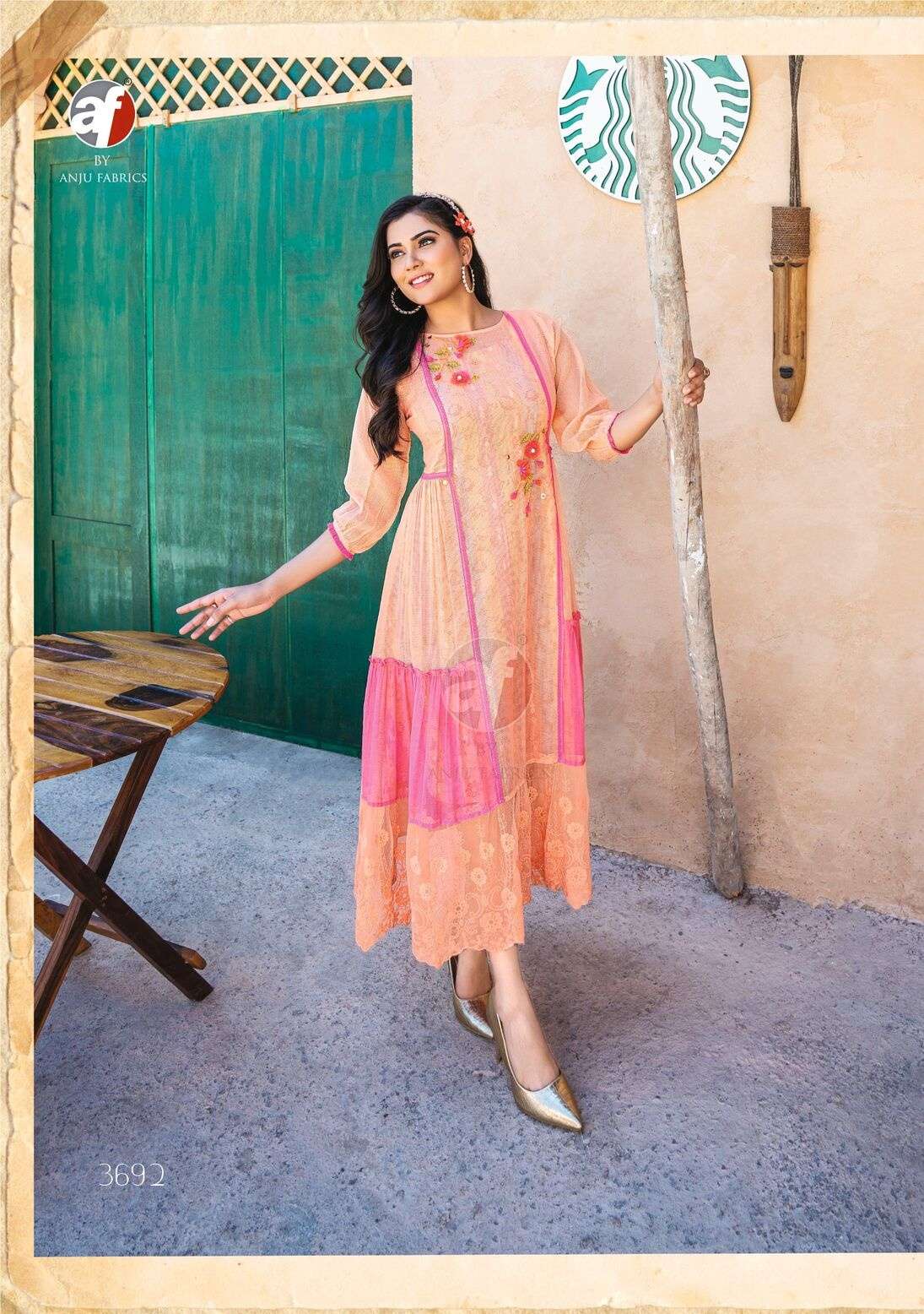 STATUS VOL-2 BY ANJU FABRICS IN KOTA CHECKS WITH PURE HAND WORK DESIGNER TWO PIECE