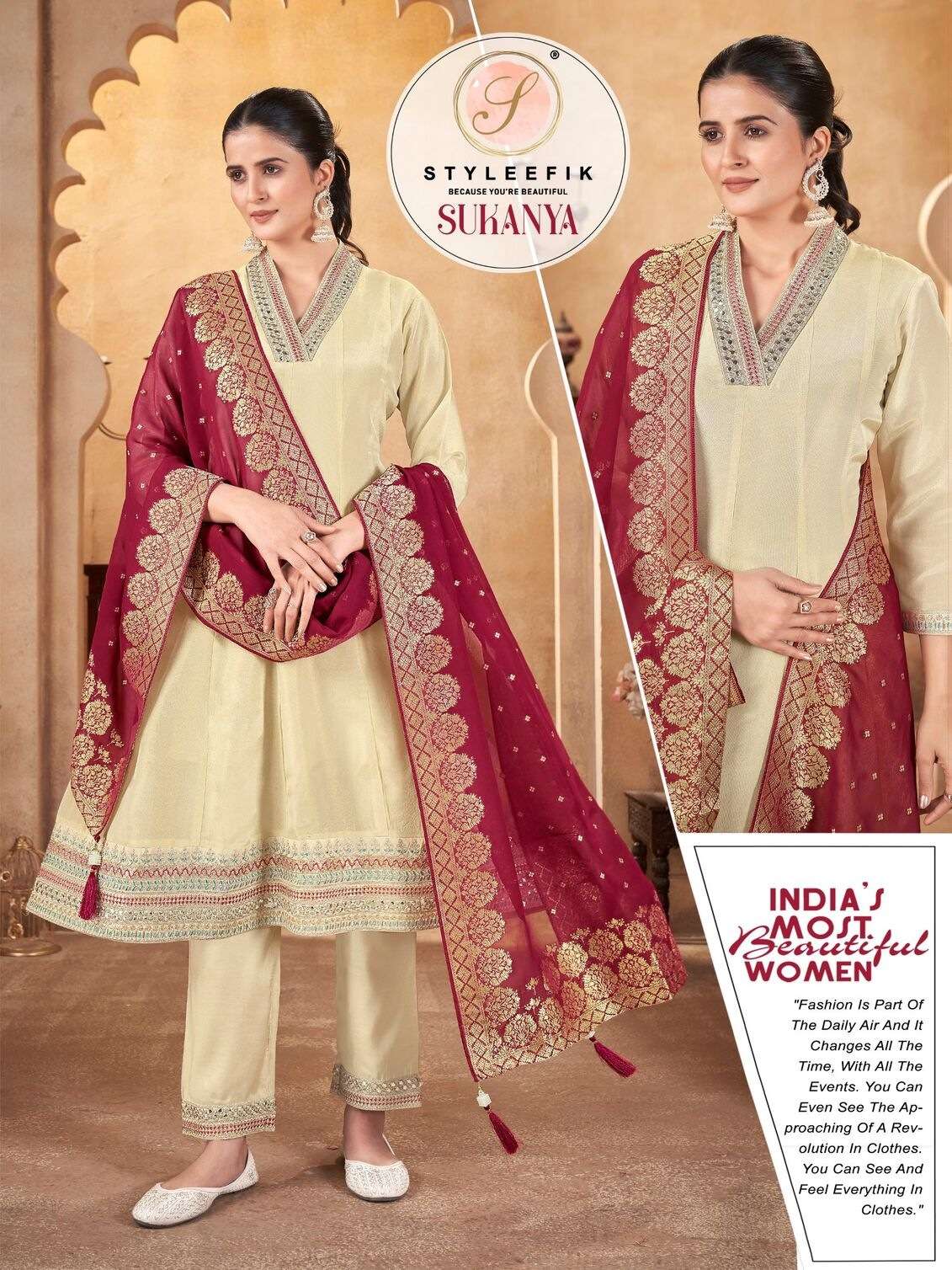 SUKANYA BY STYLEFIK IN PURE TISSUE SILK WITH ORGANZA JACQUARD DUPATTA 