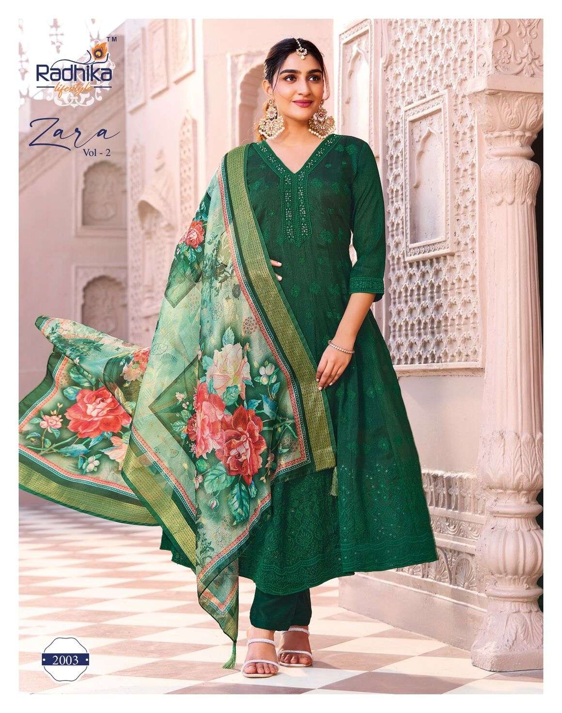 ZARA VOL 2 BY RADHIKA LIFE STYLE IN VICHITRA SILK WITH CHIFLI HANDWORK AND DIGITAL PRINT DUPPATA