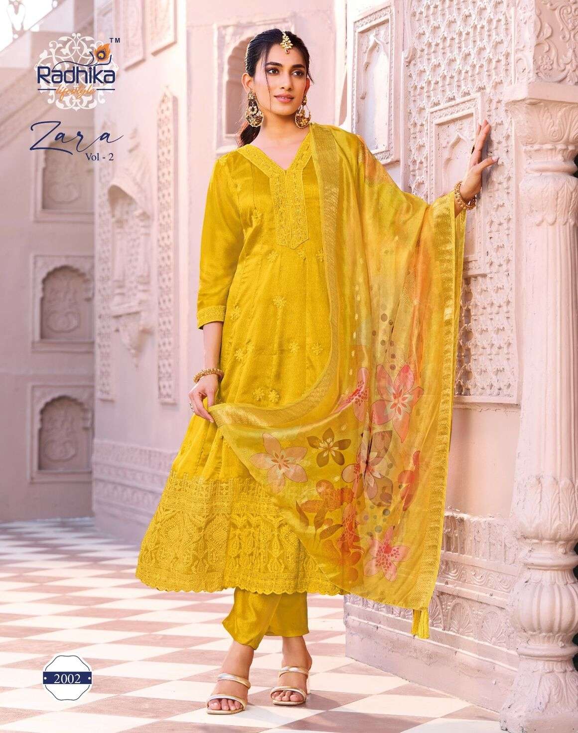 ZARA VOL 2 BY RADHIKA LIFE STYLE IN VICHITRA SILK WITH CHIFLI HANDWORK AND DIGITAL PRINT DUPPATA