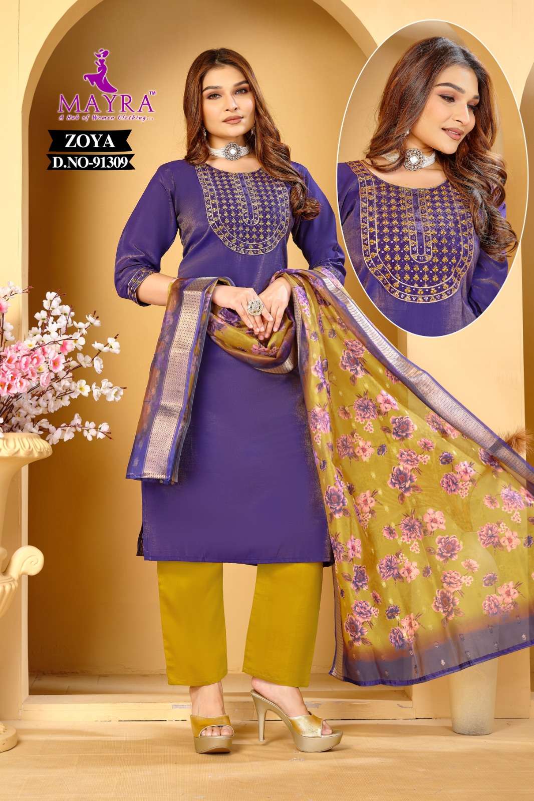 ZOYA BY MAYRA FASHION IN ROMAN SIMMER SILK WITH SEQUENCE EMBROIDERY TABLA WORK 