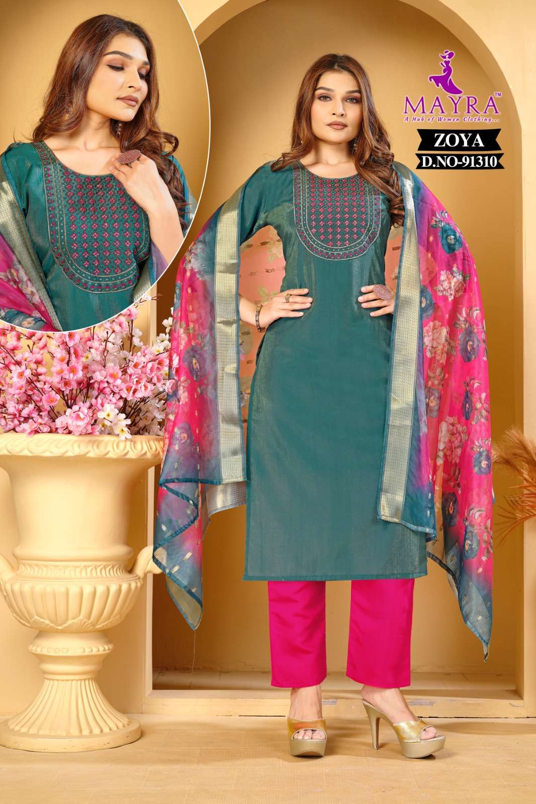 ZOYA BY MAYRA FASHION IN ROMAN SIMMER SILK WITH SEQUENCE EMBROIDERY TABLA WORK 