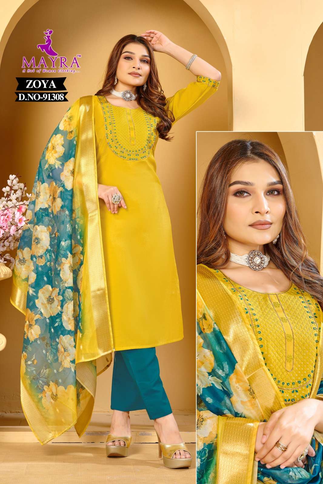 ZOYA BY MAYRA FASHION IN ROMAN SIMMER SILK WITH SEQUENCE EMBROIDERY TABLA WORK 