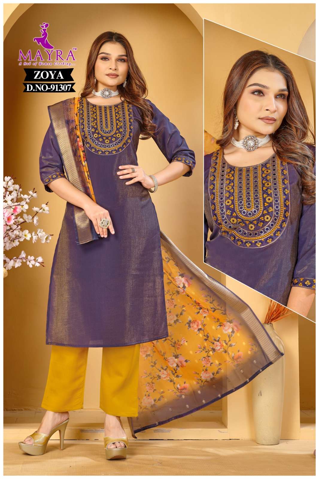 ZOYA BY MAYRA FASHION IN ROMAN SIMMER SILK WITH SEQUENCE EMBROIDERY TABLA WORK 