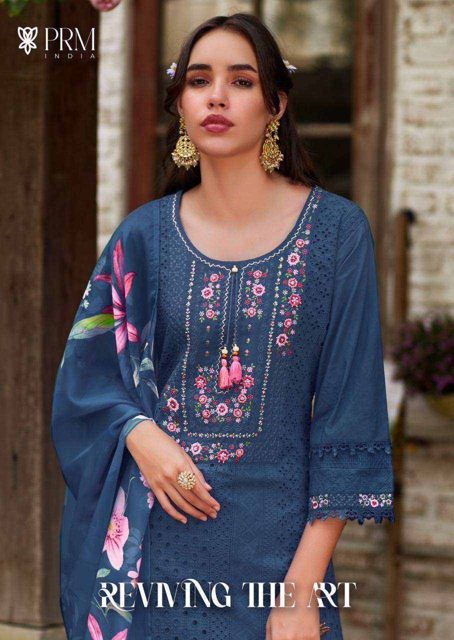 BE-KHUDI BY PRM INDIA IN PURE COTTON SHIFLI WITH DESIGNER EMBROIDERED WORK 