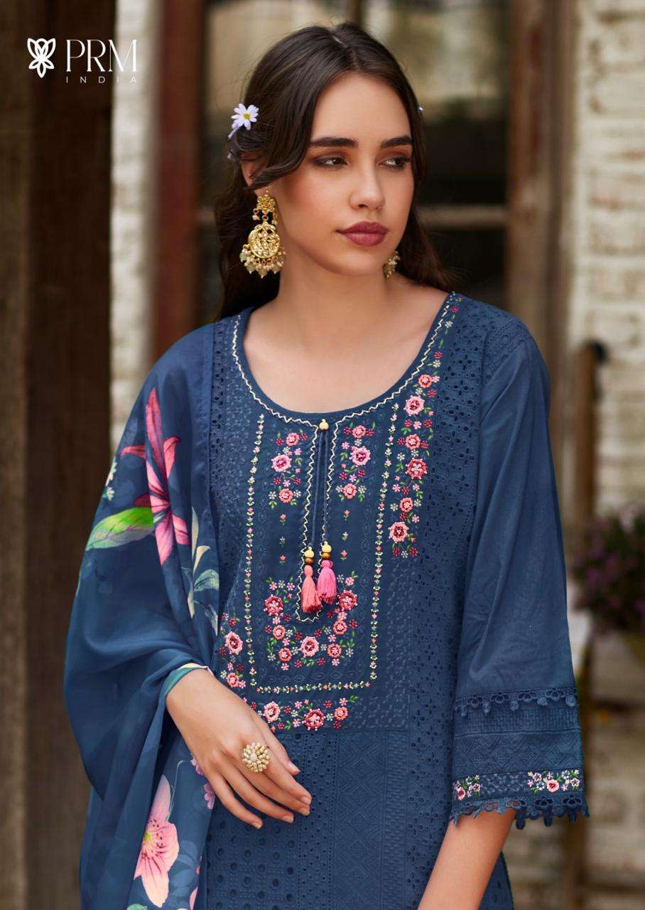 BE-KHUDI BY PRM INDIA IN PURE COTTON SHIFLI WITH DESIGNER EMBROIDERED WORK 